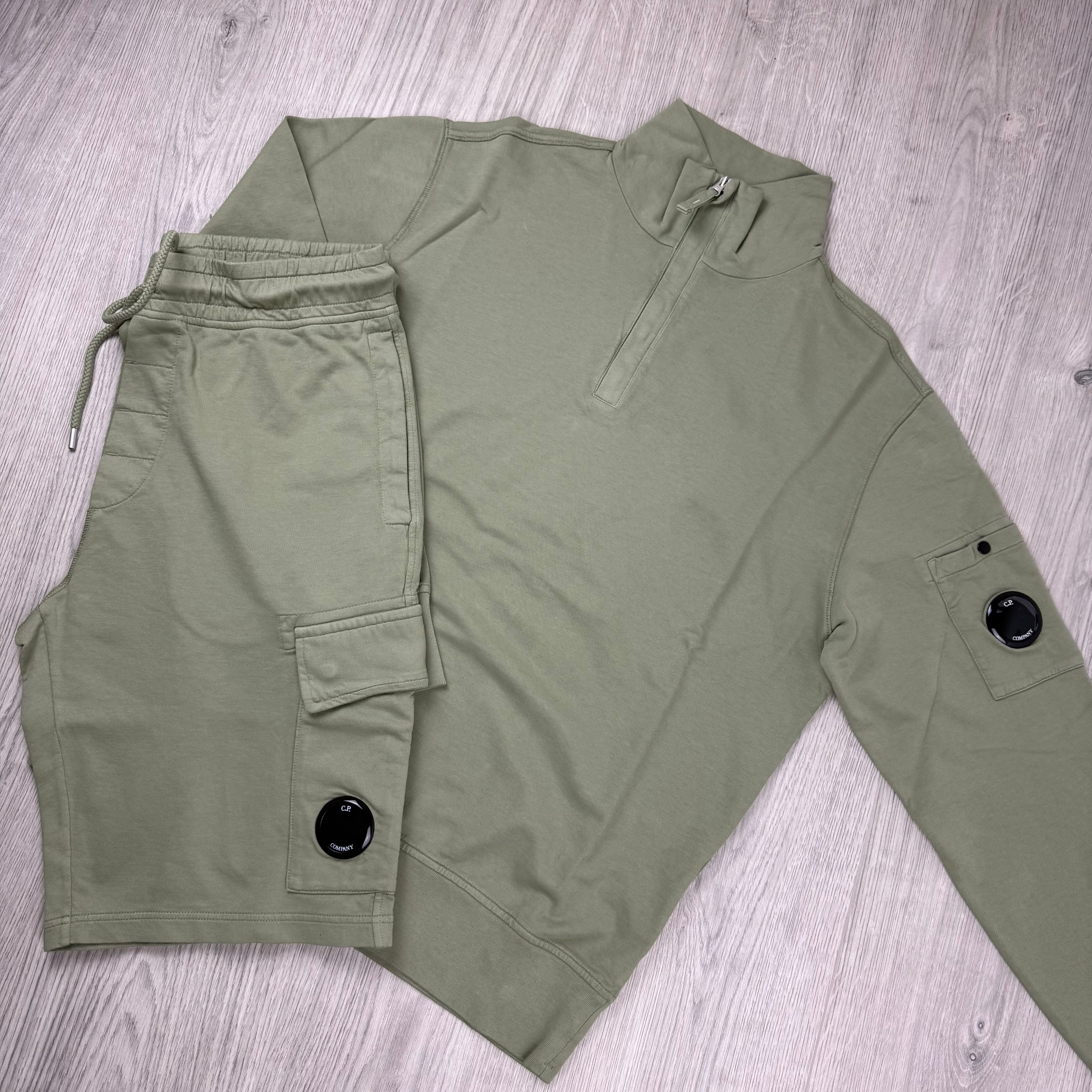CP Company Light Fleece Tracksuit - Moss Gray