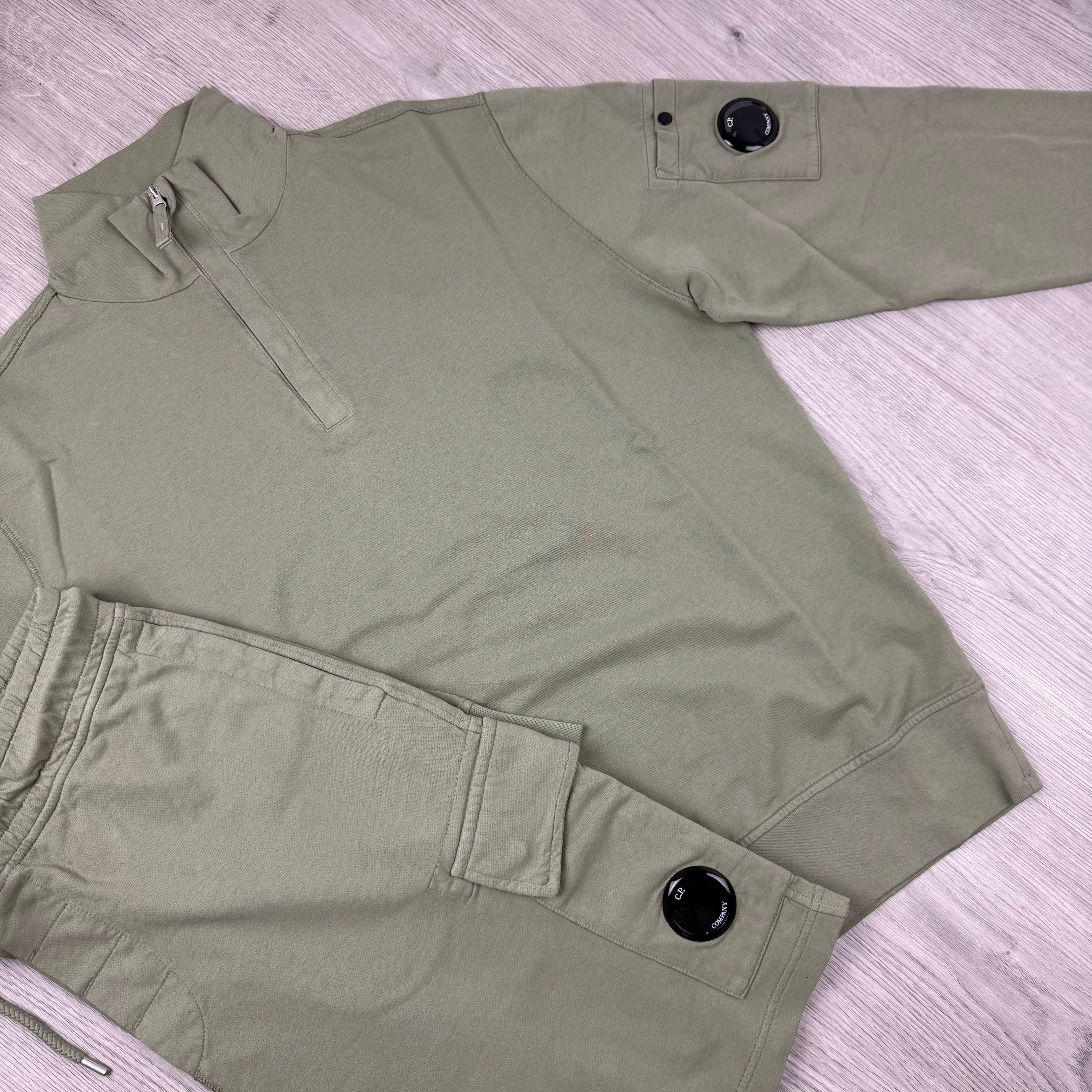 CP Company Light Fleece Tracksuit - Moss Gray