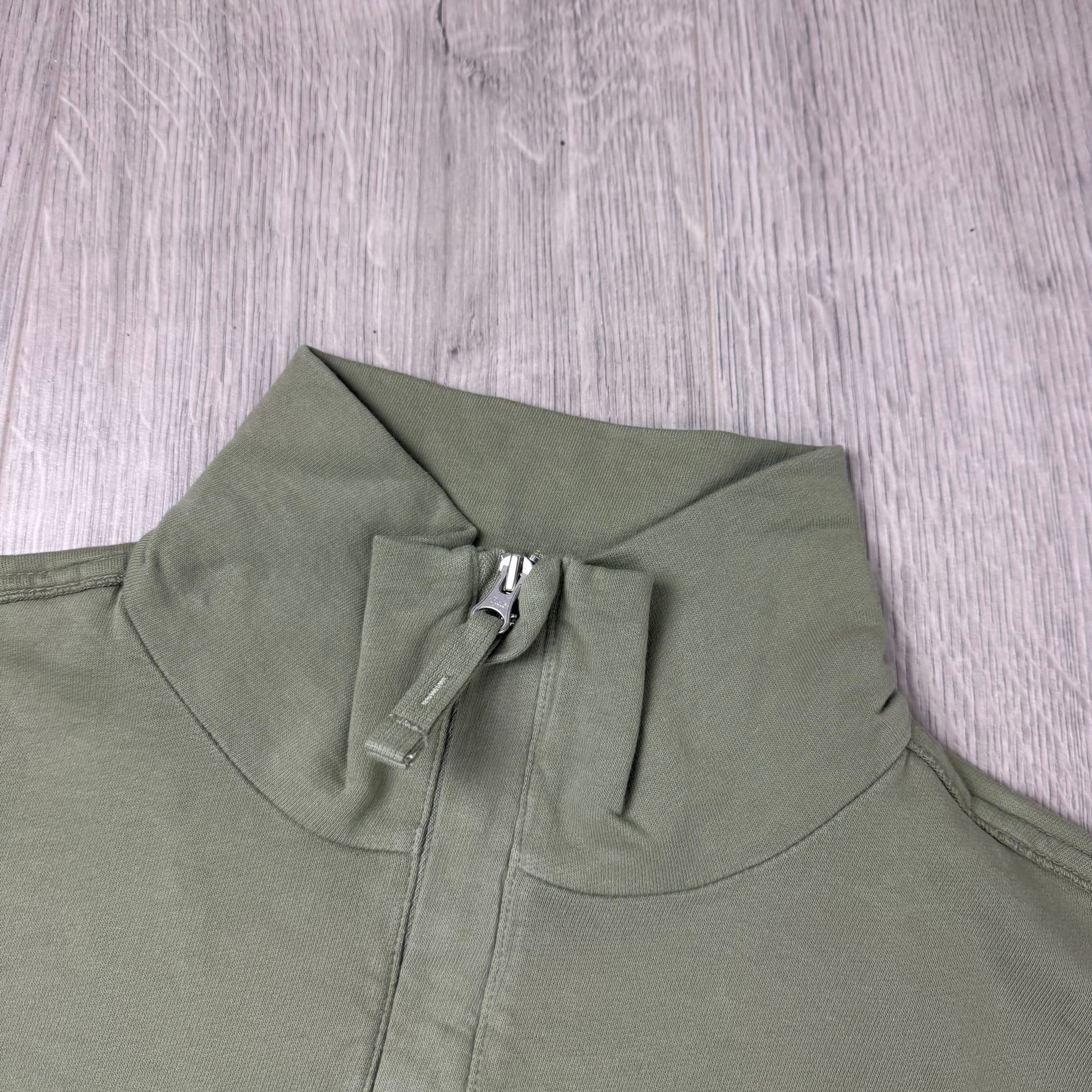 CP Company Light Fleece Zip Sweatshirt - Moss Gray