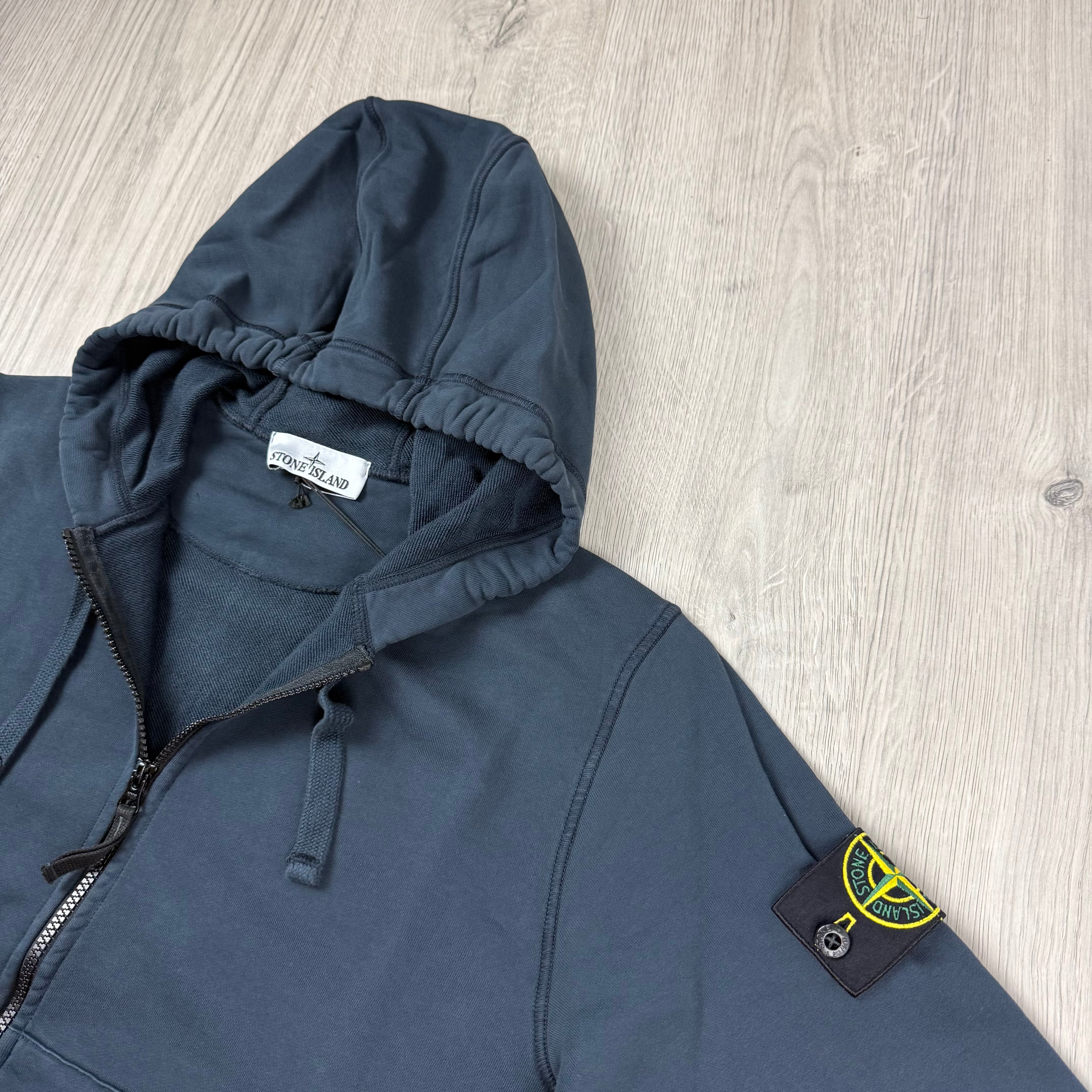 Stone Island Zip Hoodie - Navy