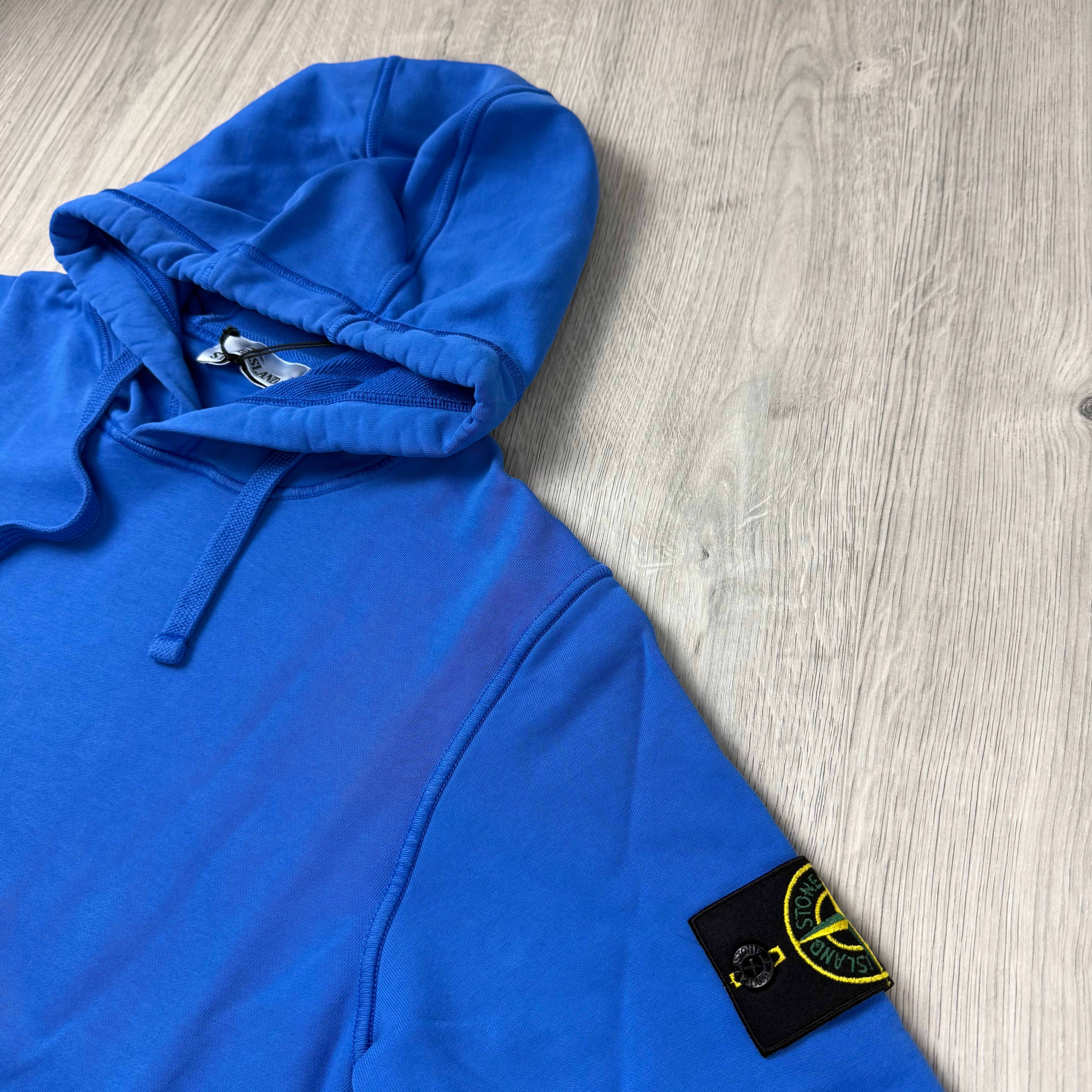 Stone Island Dyed Hoodie - Bright Blue