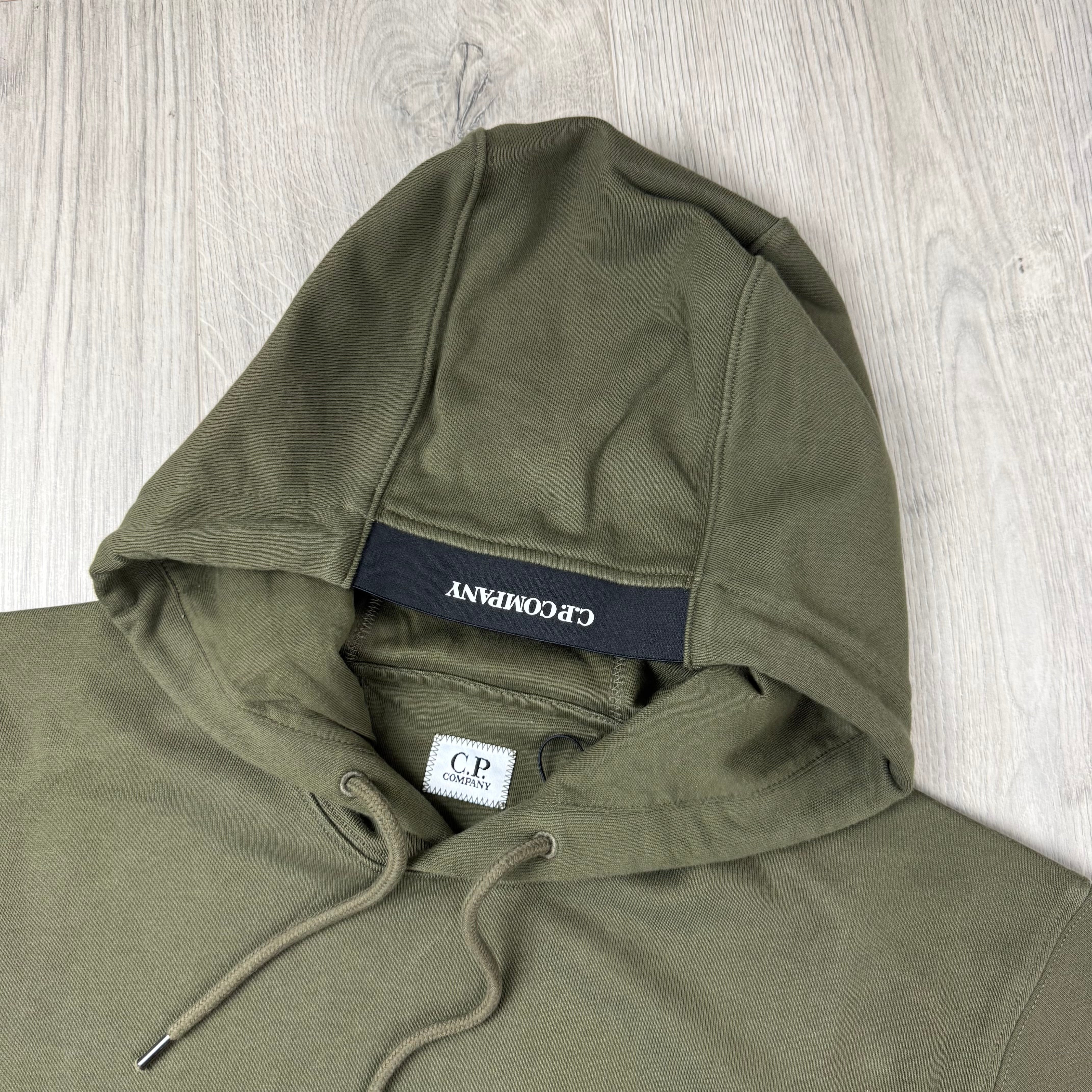 CP Company Raised Fleece Hoodie - Ivy Green