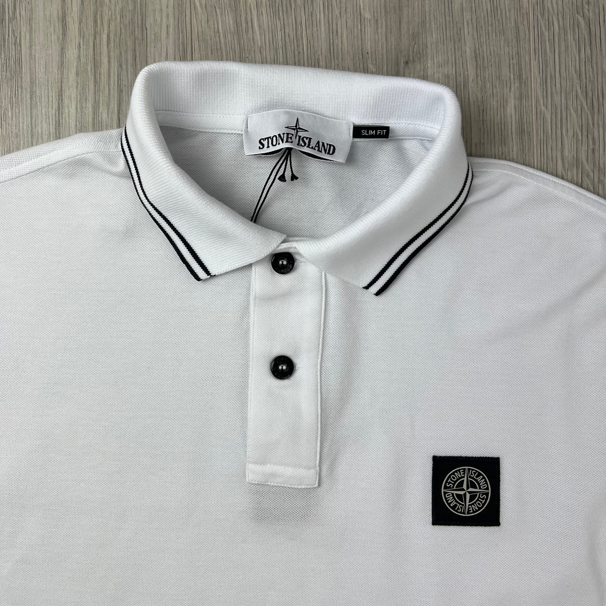 Stone Island Patch Polo Shirt - White