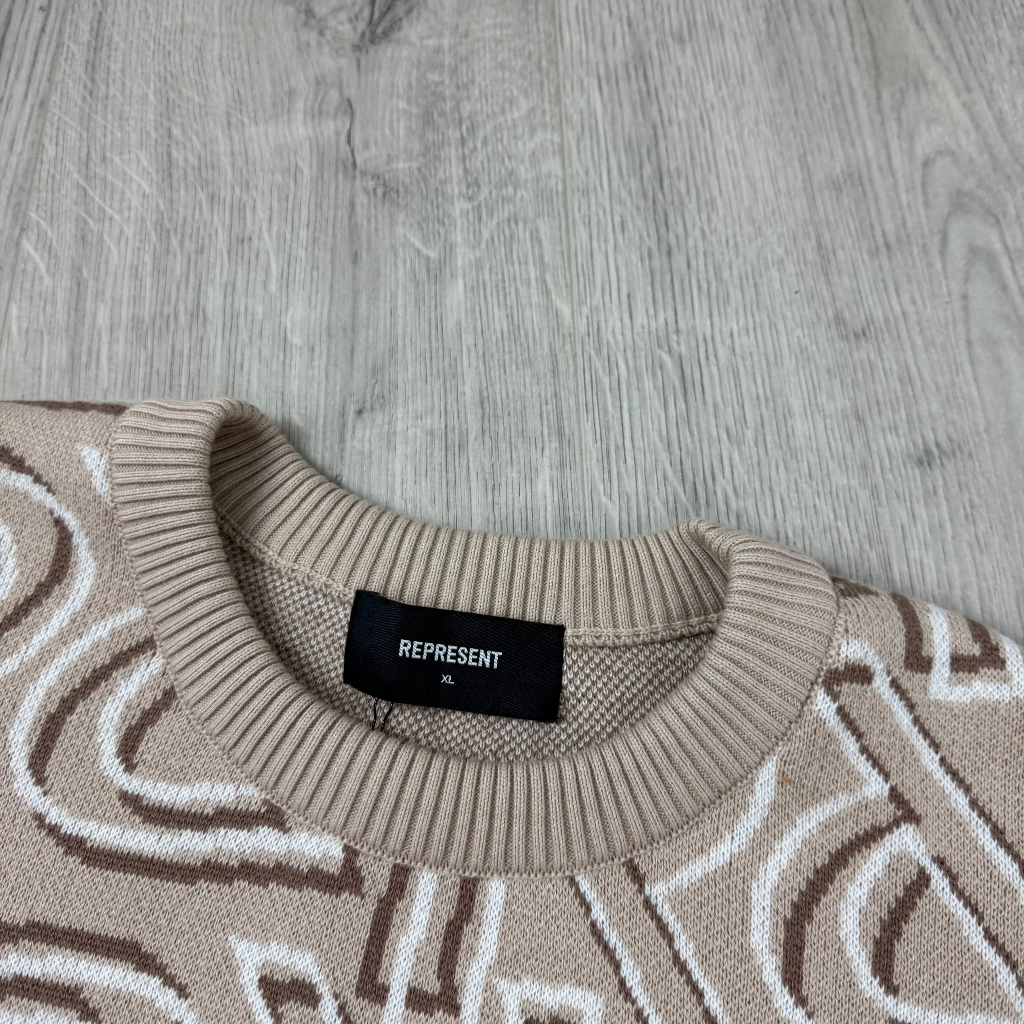 Represent Monogram Knit Sweatshirt - Cashmere