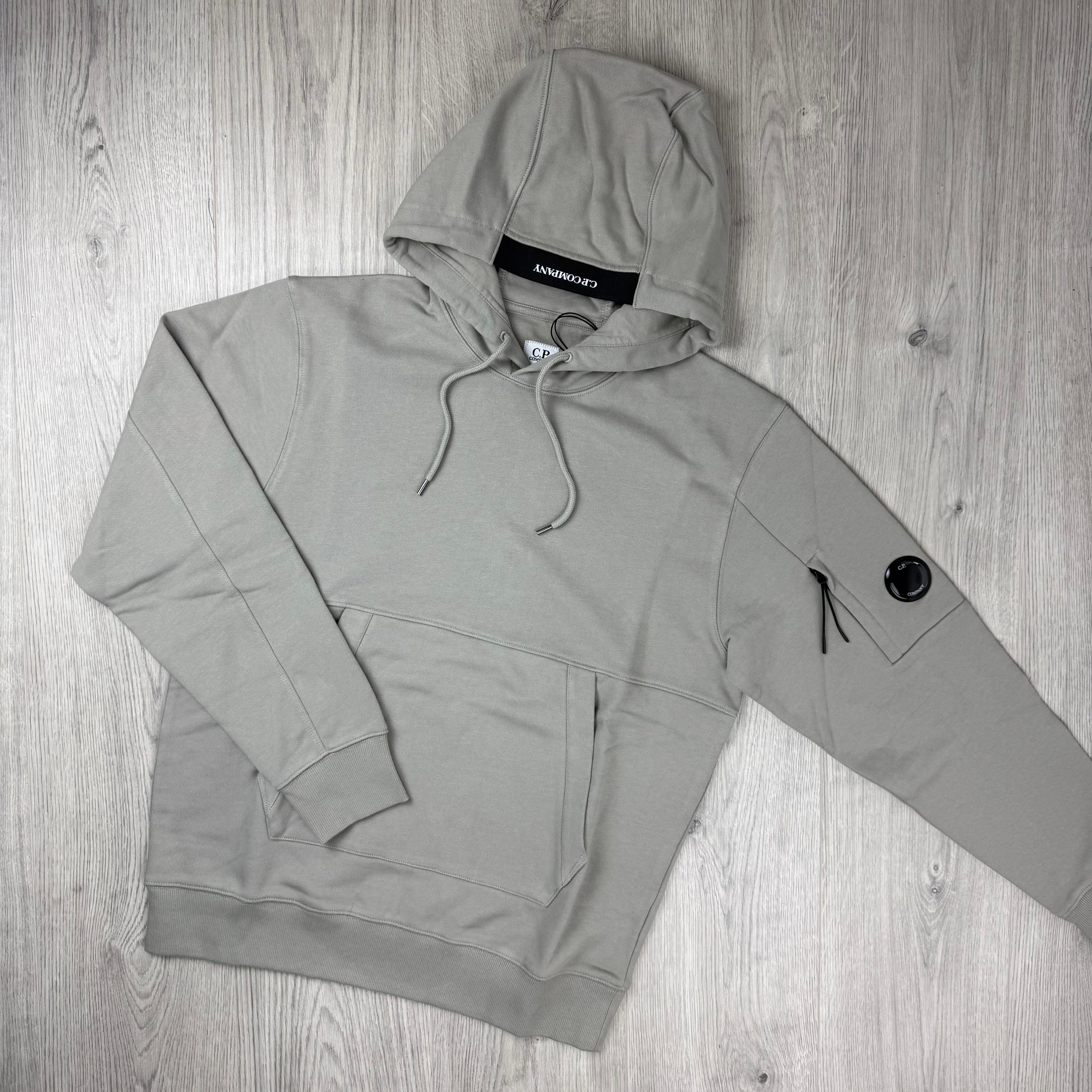 CP Company Raised Fleece Hoodie - Dove