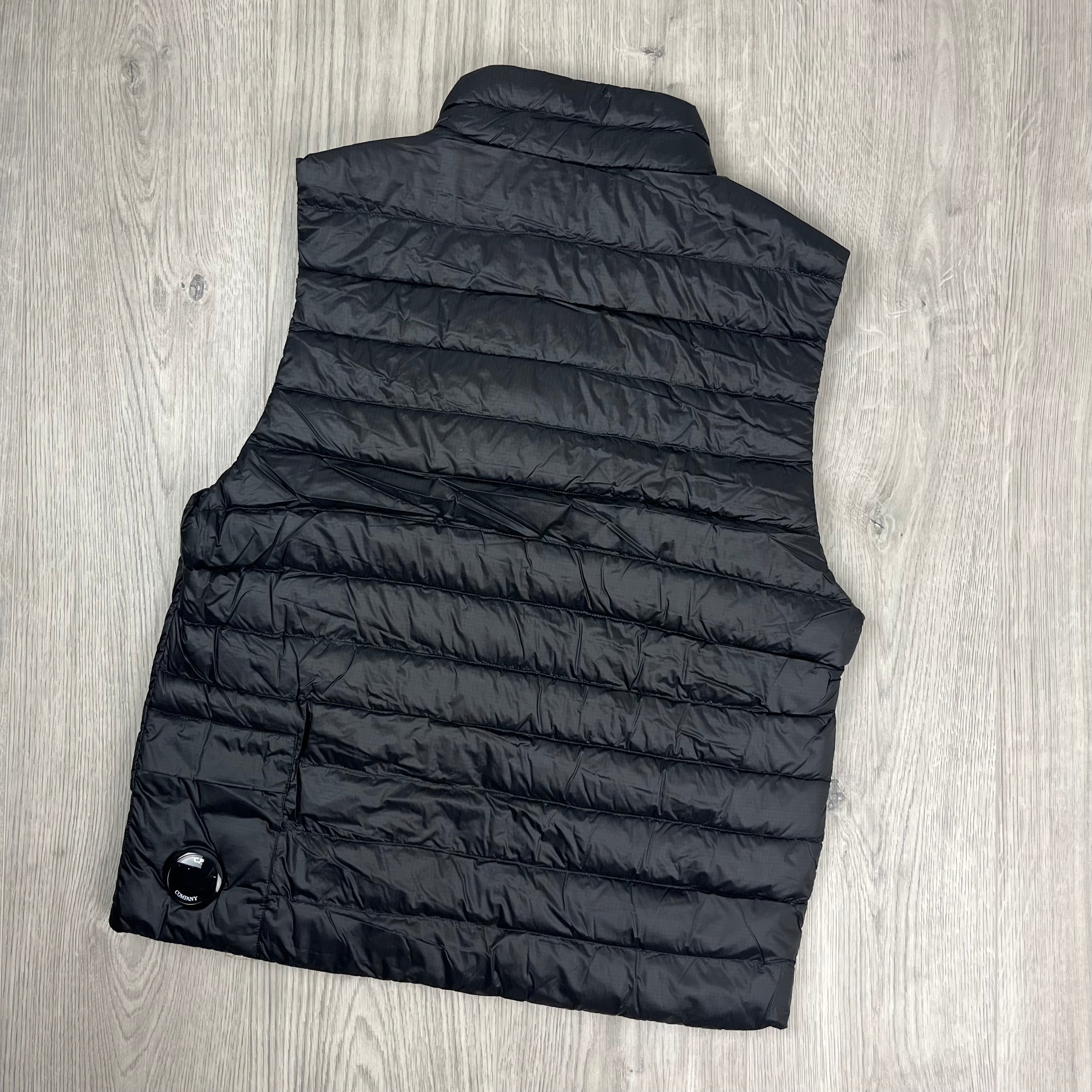 Men's CP Company D.D Shell Down Gilet in Black. On sale at Open Attire.