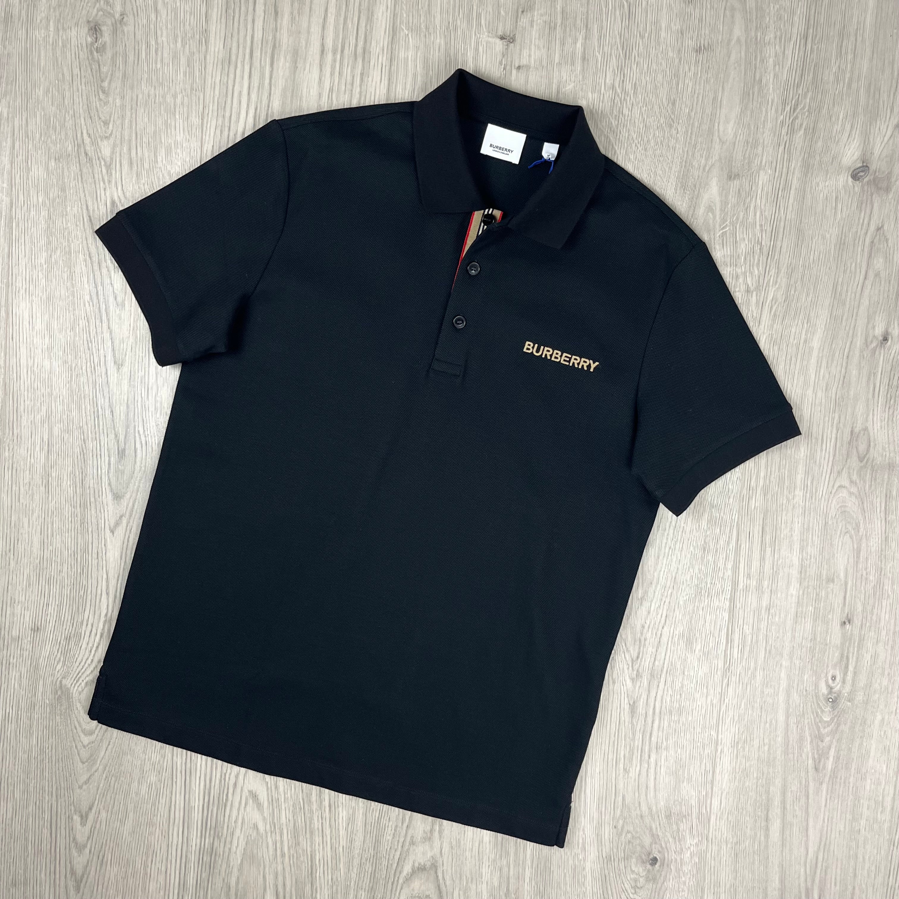 Men's Burberry 'Hartford' Polo Shirt in Black. On sale at Open Attire.