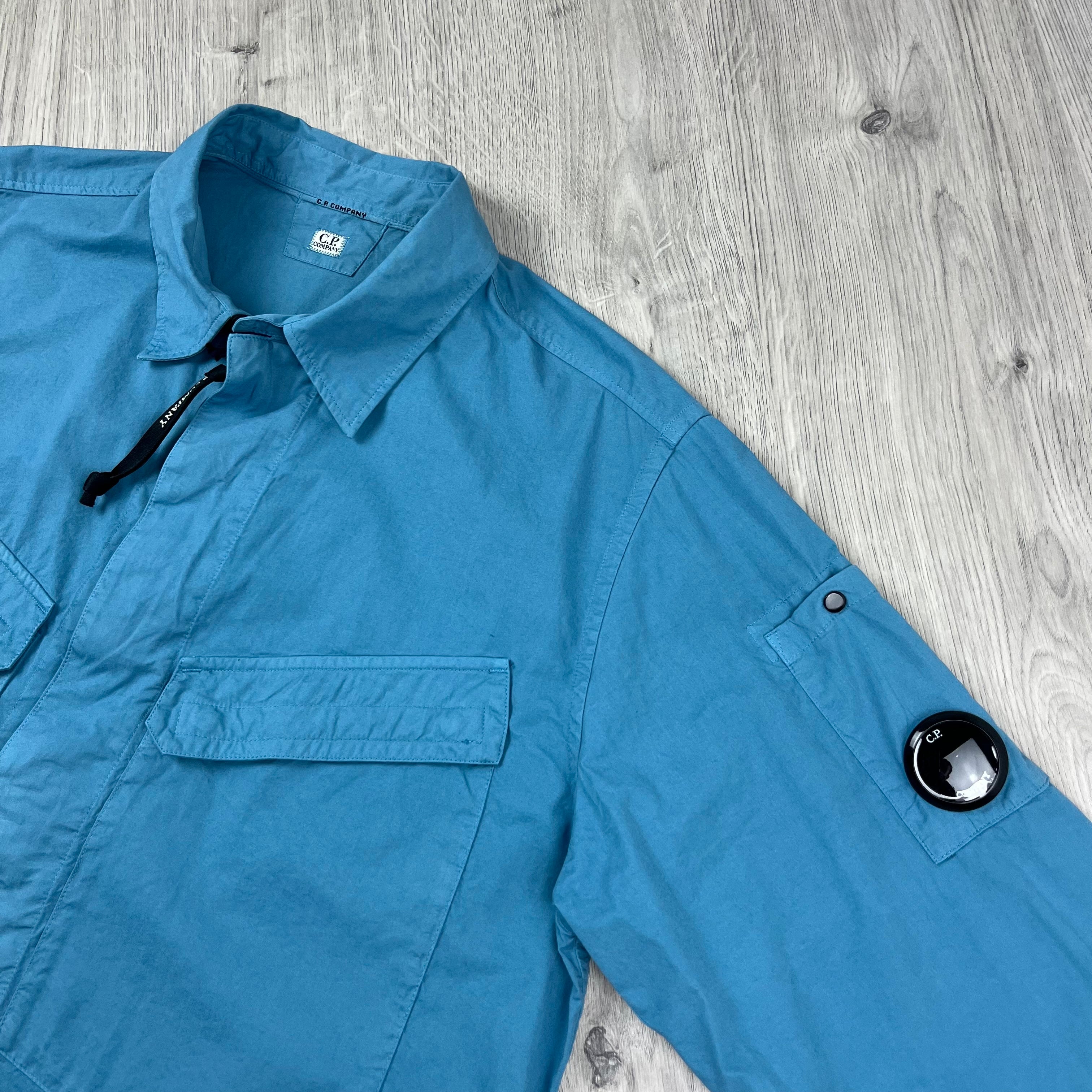 CP Company Zip Overshirt - Aegean Blue