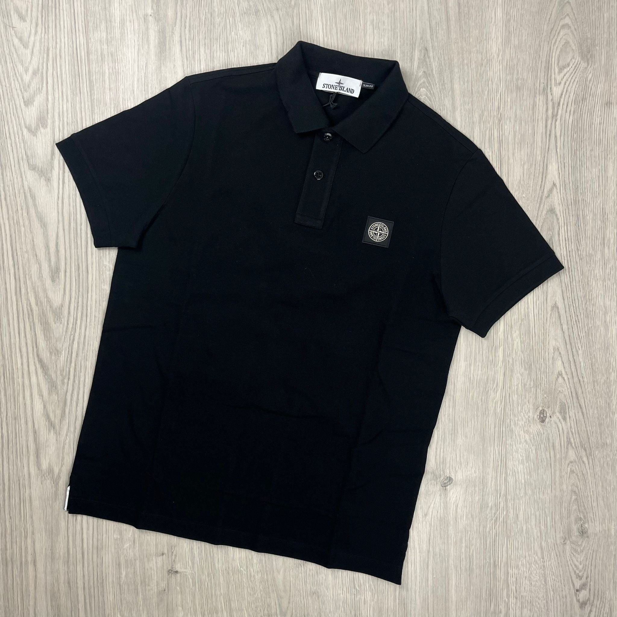 【STONE 】Logo Patch Slim Fit Short Sleeve Polo Shirt Stone Island - Beige slim fit polo shirt with minilogue