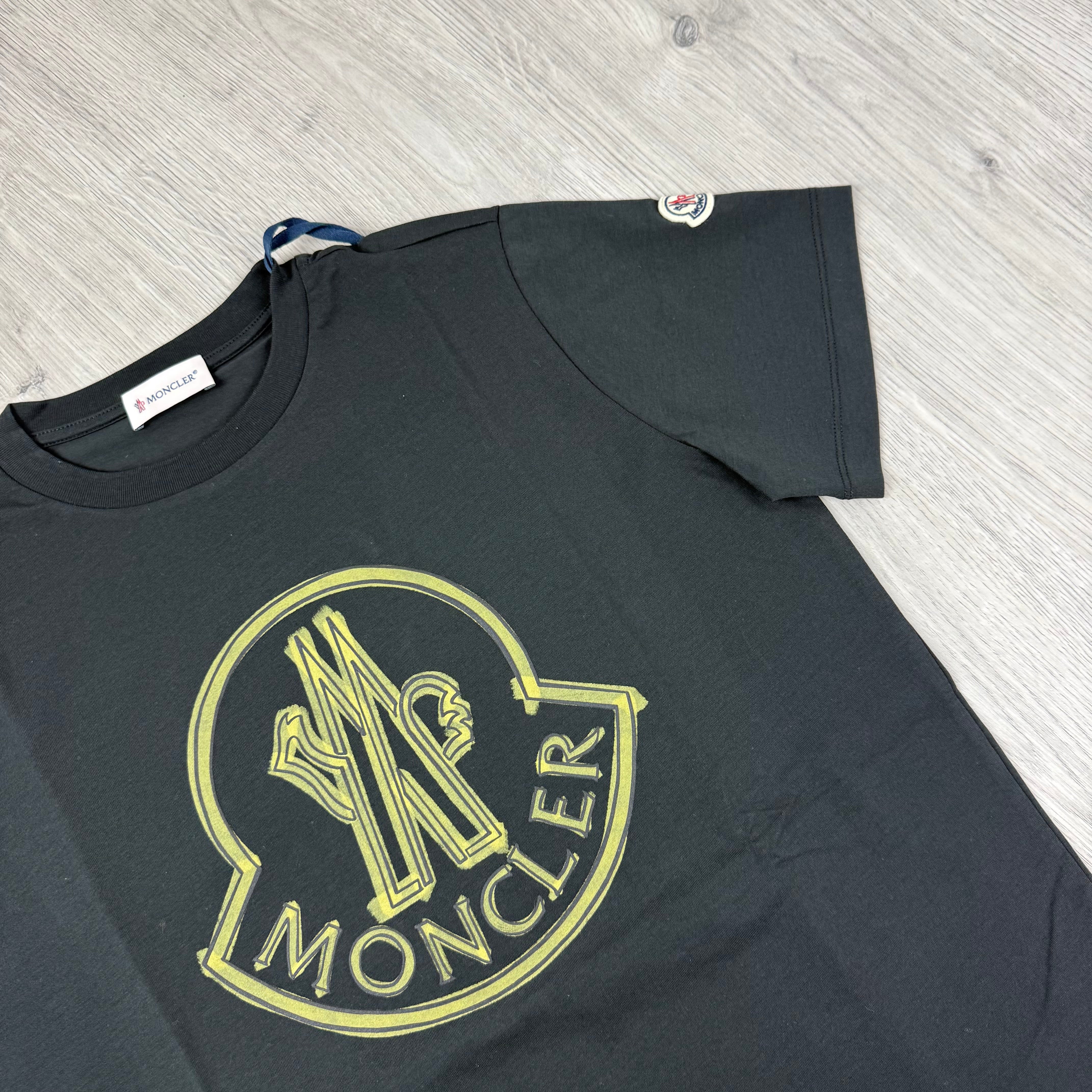 Moncler Junior Scribble T-Shirt - Black