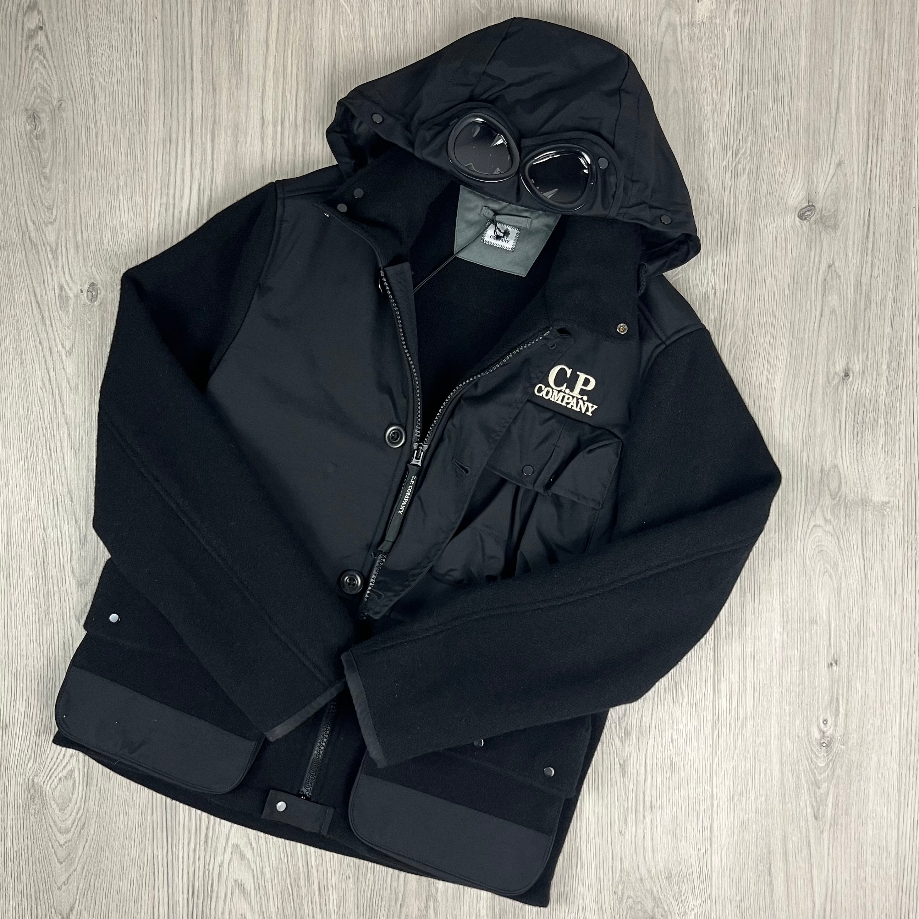 Men's CP Company Duffel Jacket in Black. On sale at Open Attire.