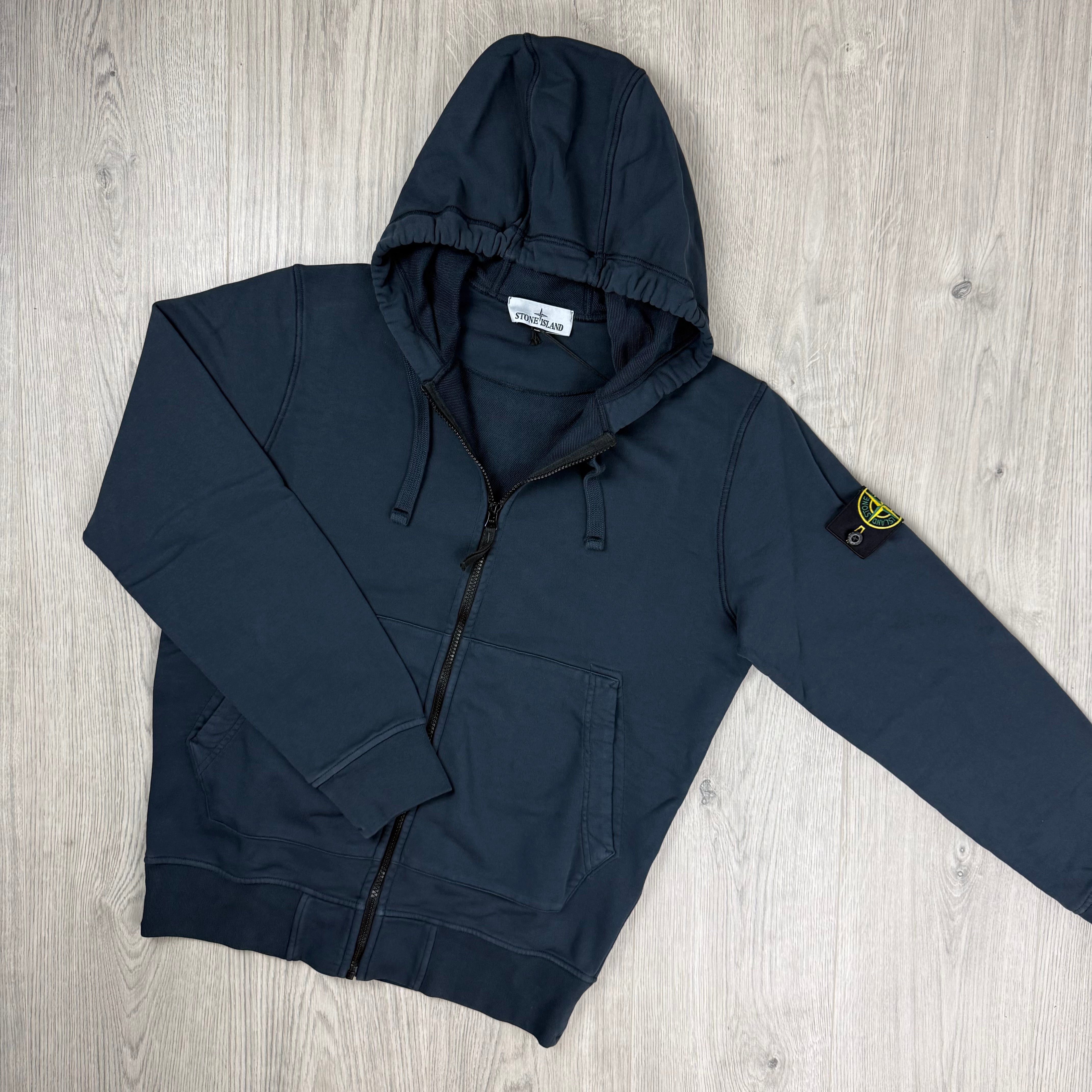 Stone Island Zip Hoodie - Navy