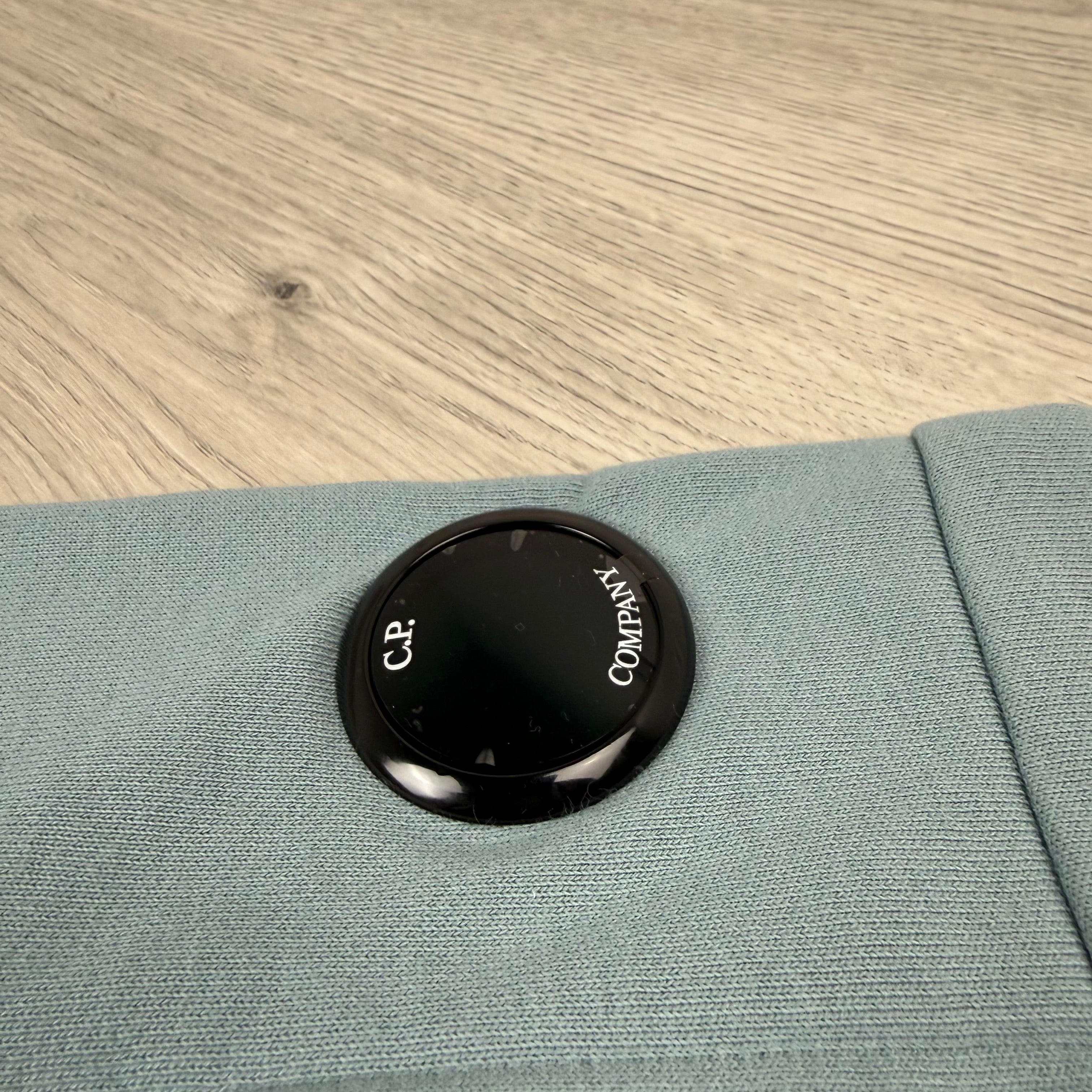 CP Company Raised Fleece Hoodie - Silver Blue