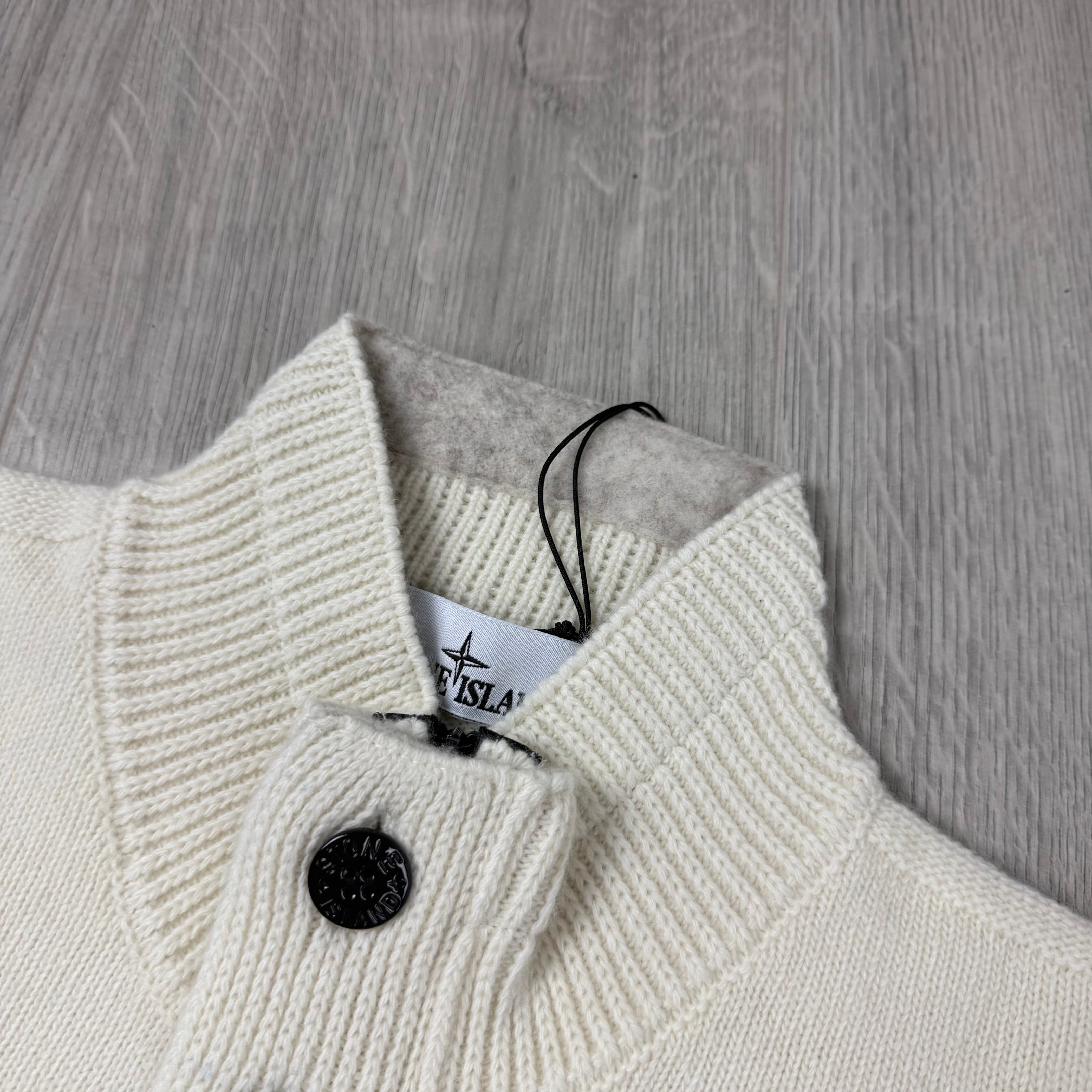 Stone Island Knit Zip Sweatshirt - Ivory
