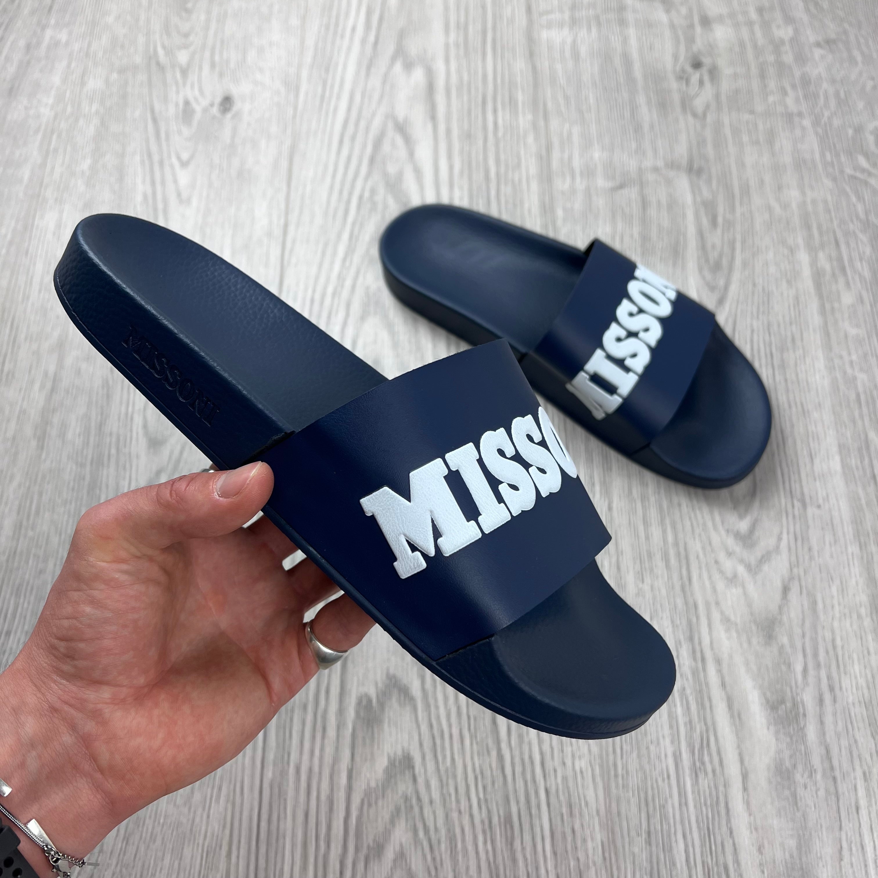 Missoni Rubber Slides - Navy