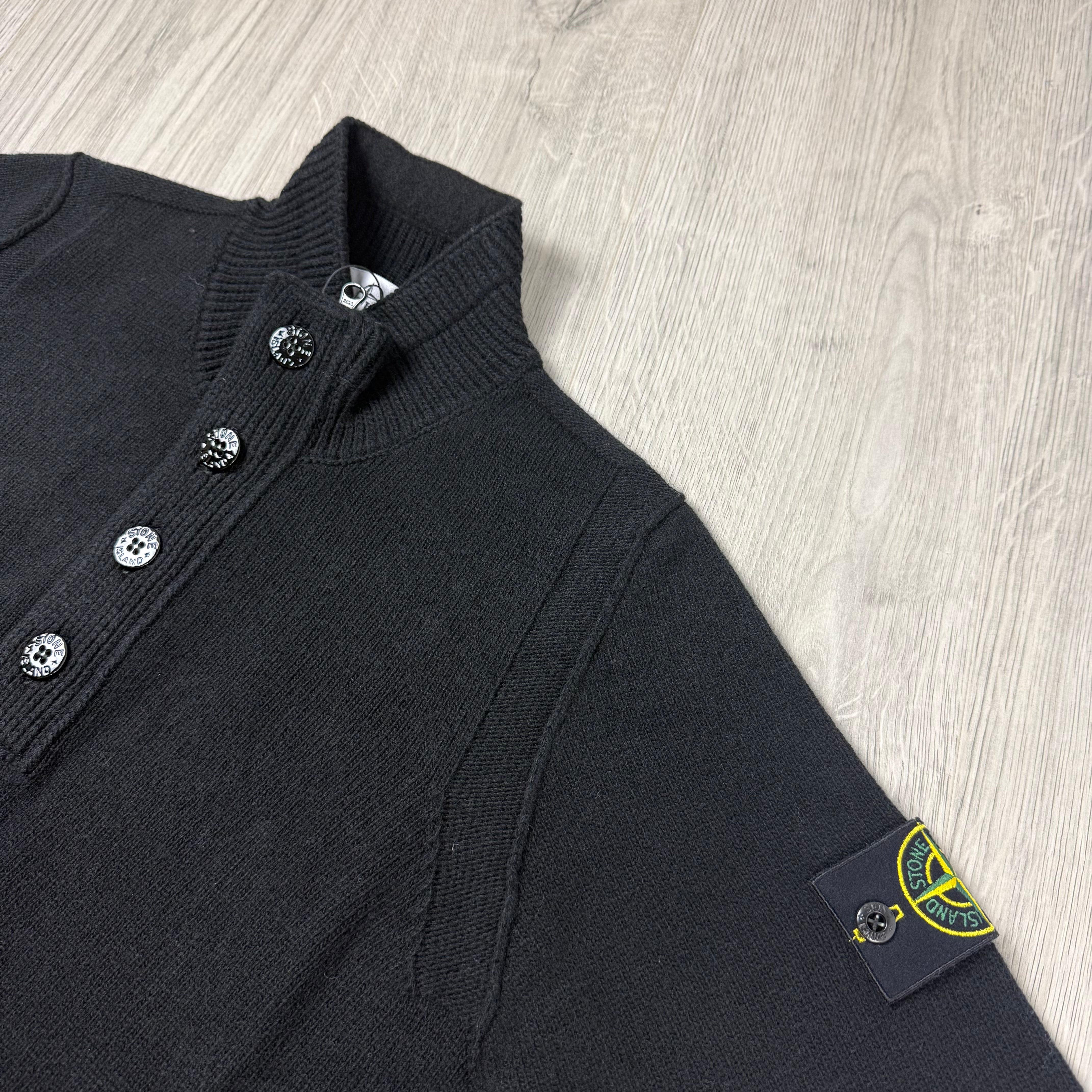 Stone Island Knit Zip Sweatshirt - Black