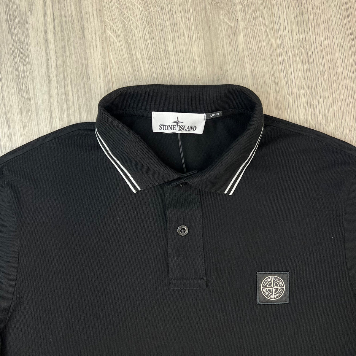 Stone Island Patch Polo Shirt - Black