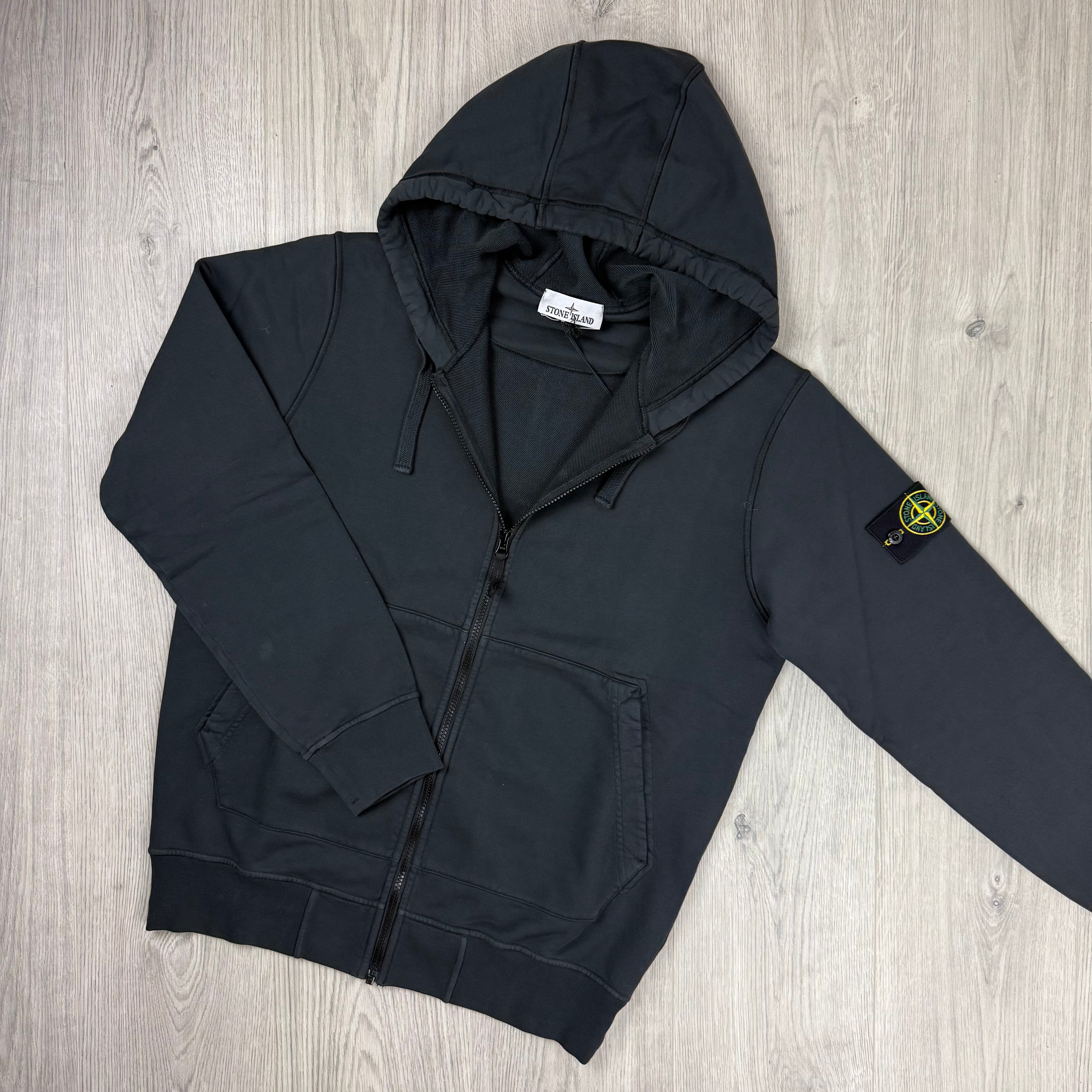 Stone Island Zip Hoodie - Charcoal