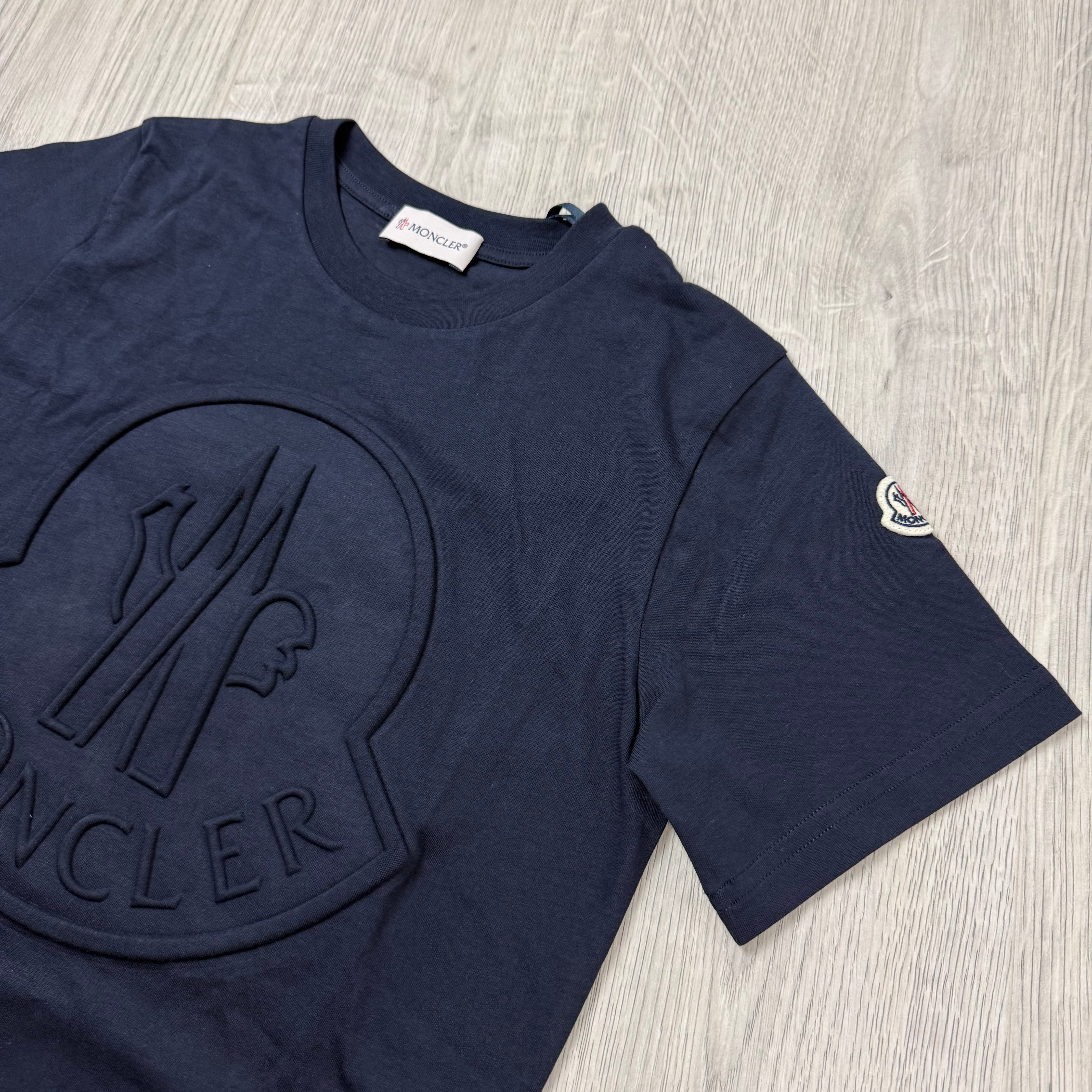 Moncler Junior Embossed T-Shirt - Navy