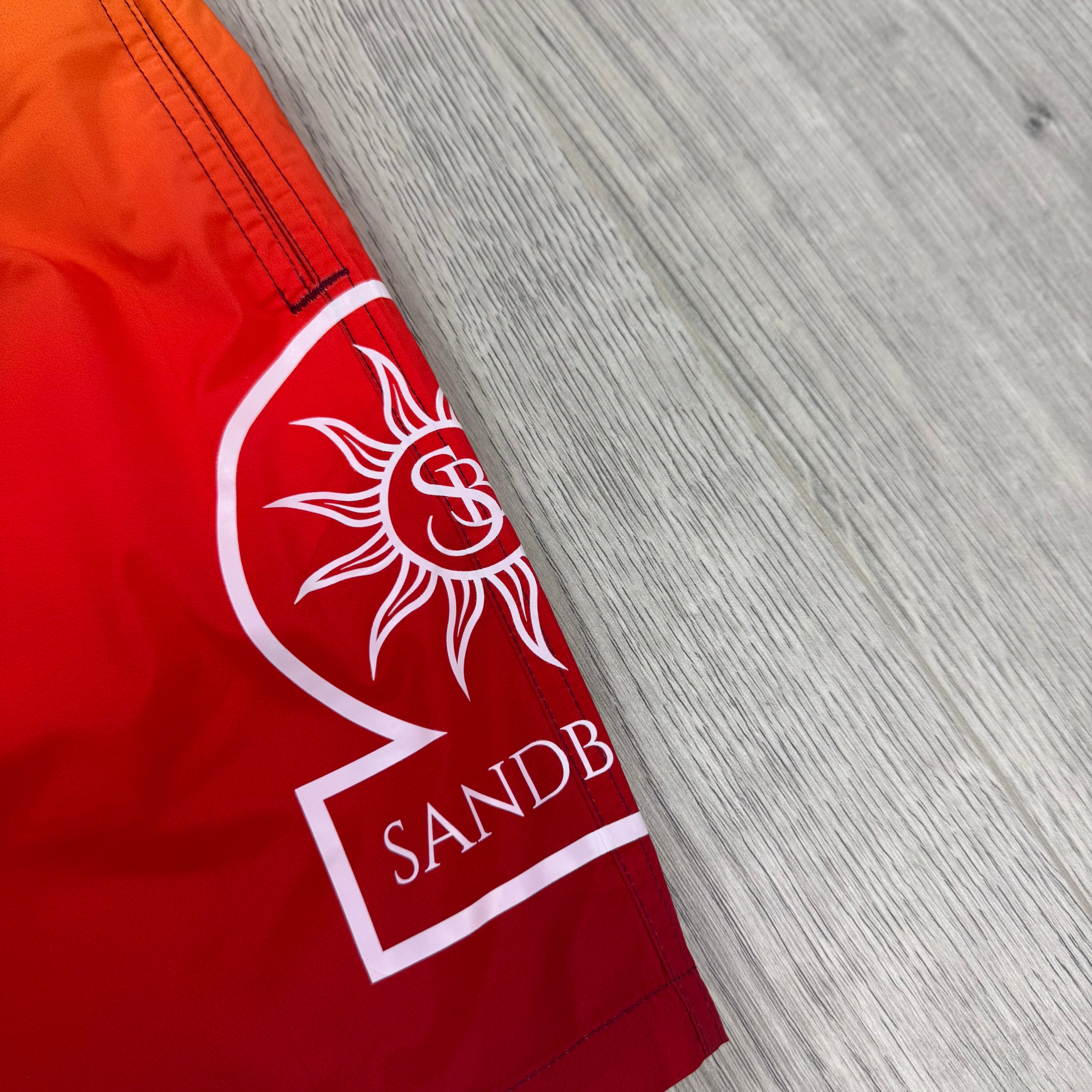 Sandbanks 'Sunset Gradient' Swim Shorts - Red/Orange