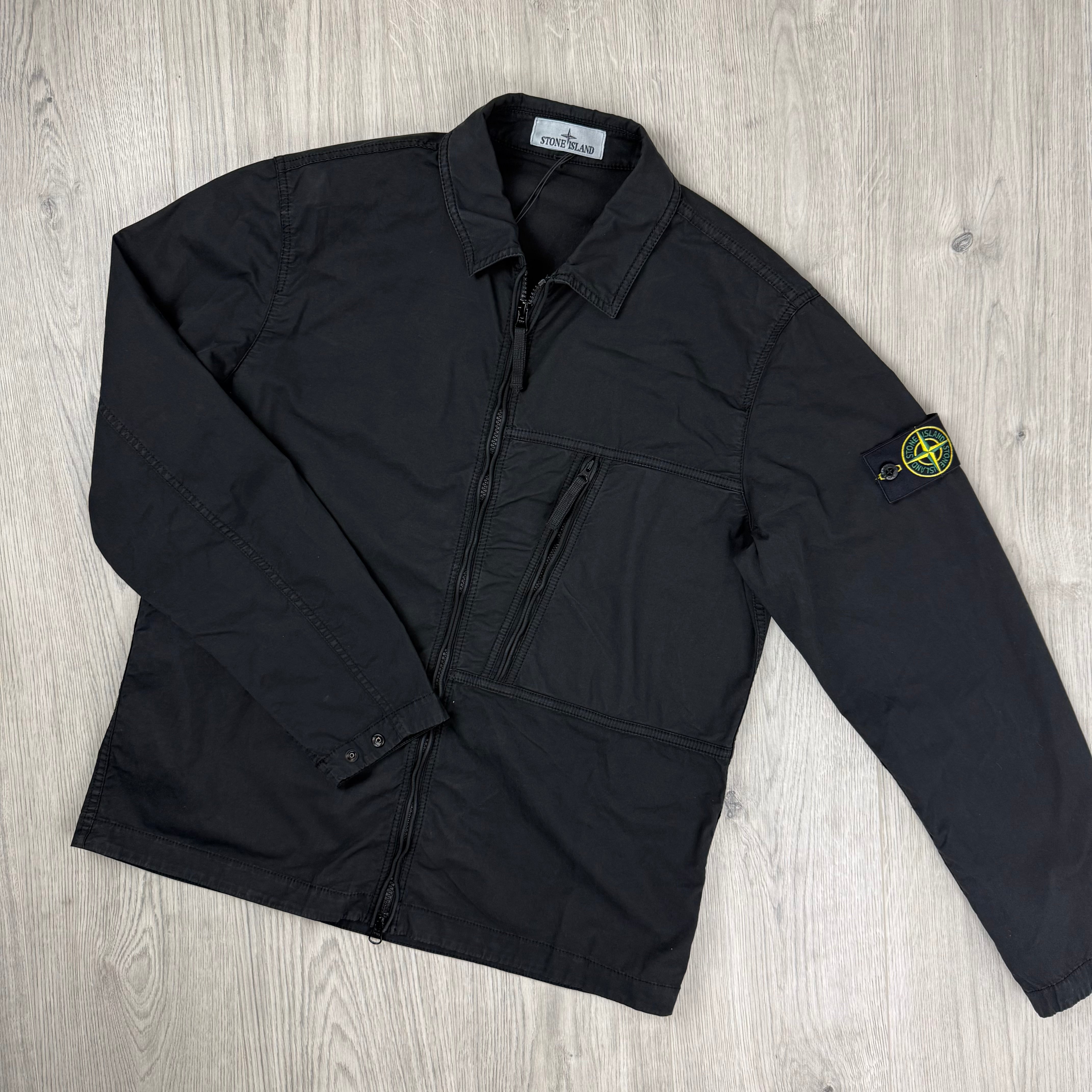Stone Island Zip Overshirt - Black