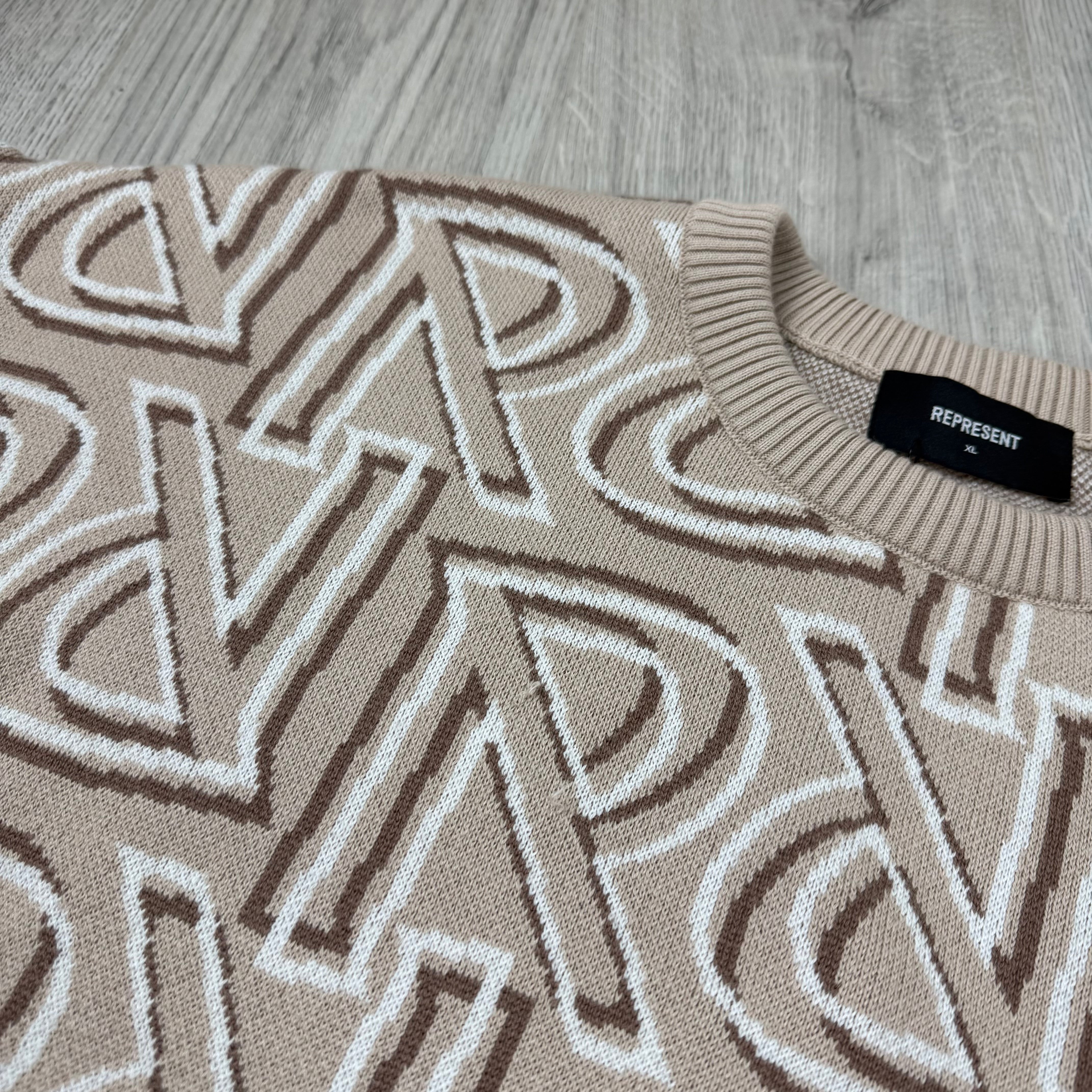 Represent Monogram Knit Sweatshirt - Cashmere