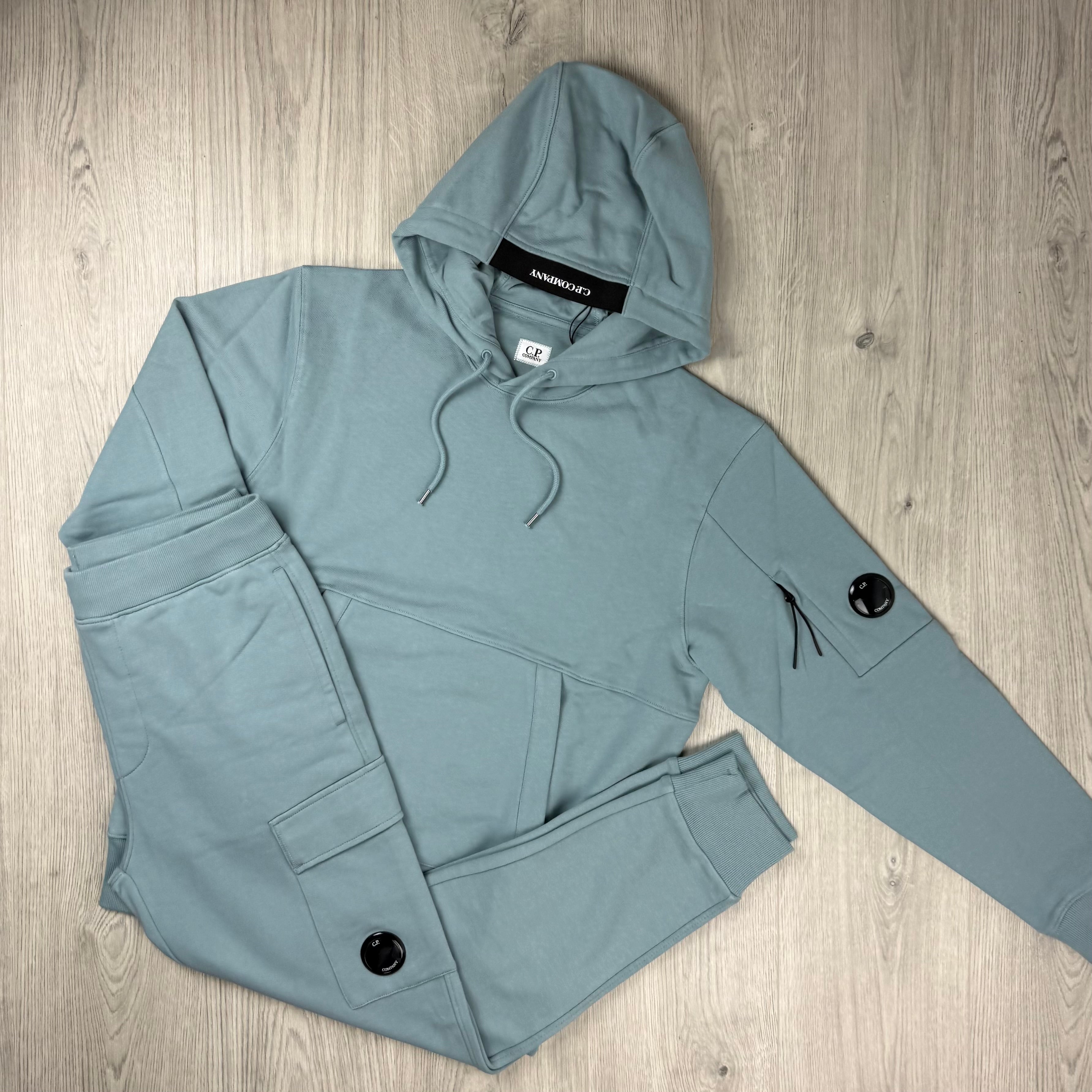 CP Company Raised Fleece Tracksuit - Silver Blue