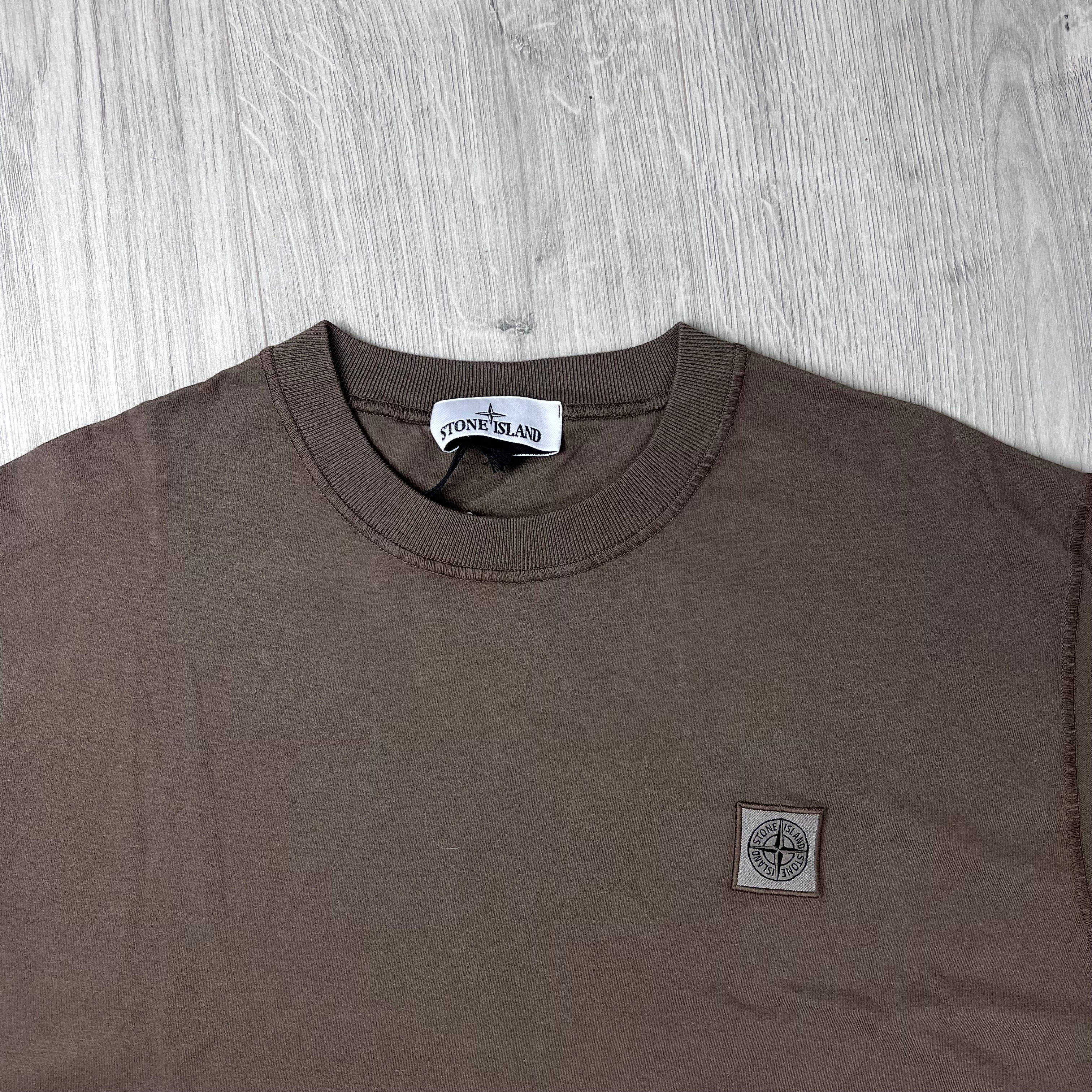 Stone Island 'Fissato' Patch T-Shirt - Umber