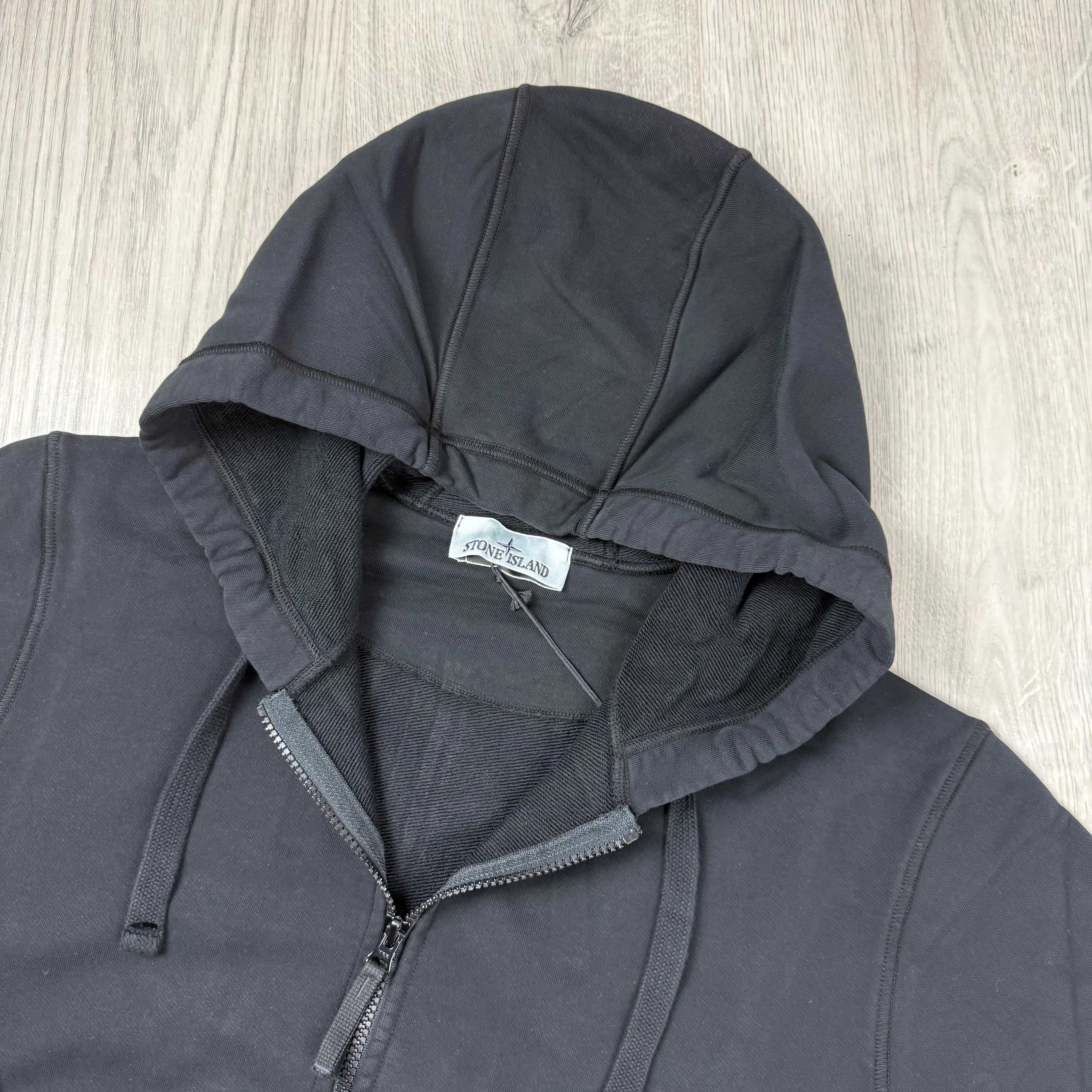 Stone Island Zip Hoodie - Black