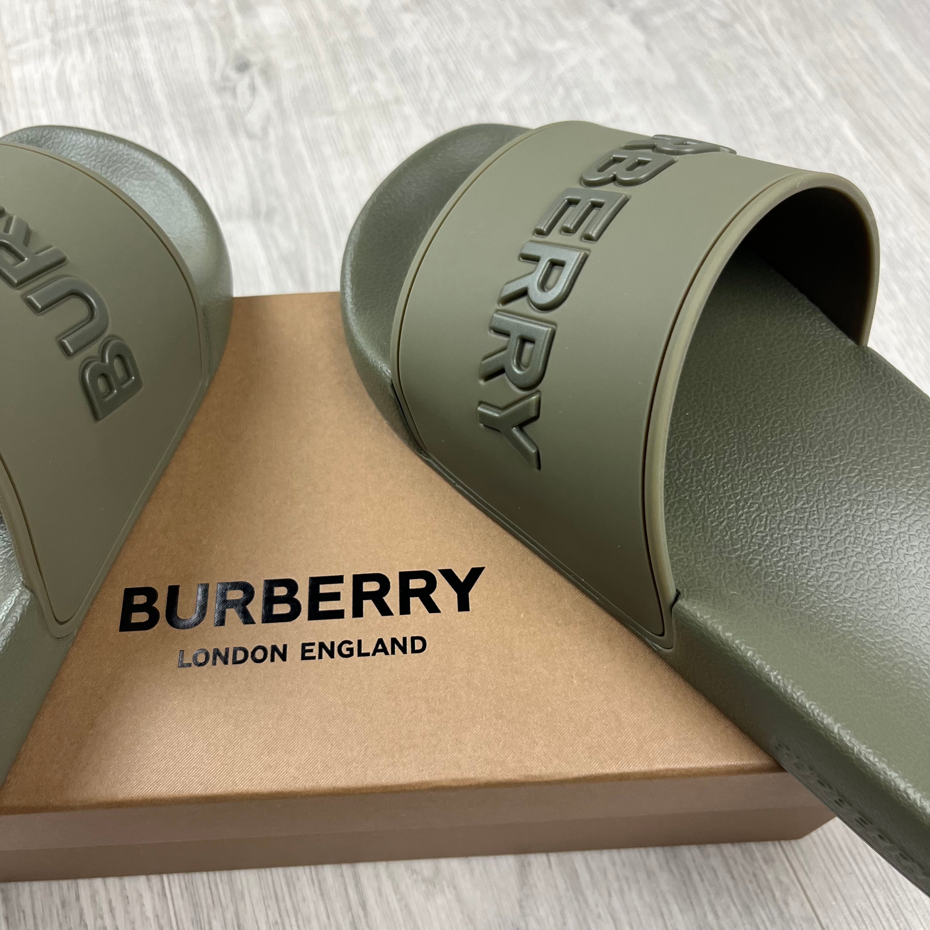 Burberry Furley Slides - Khaki
