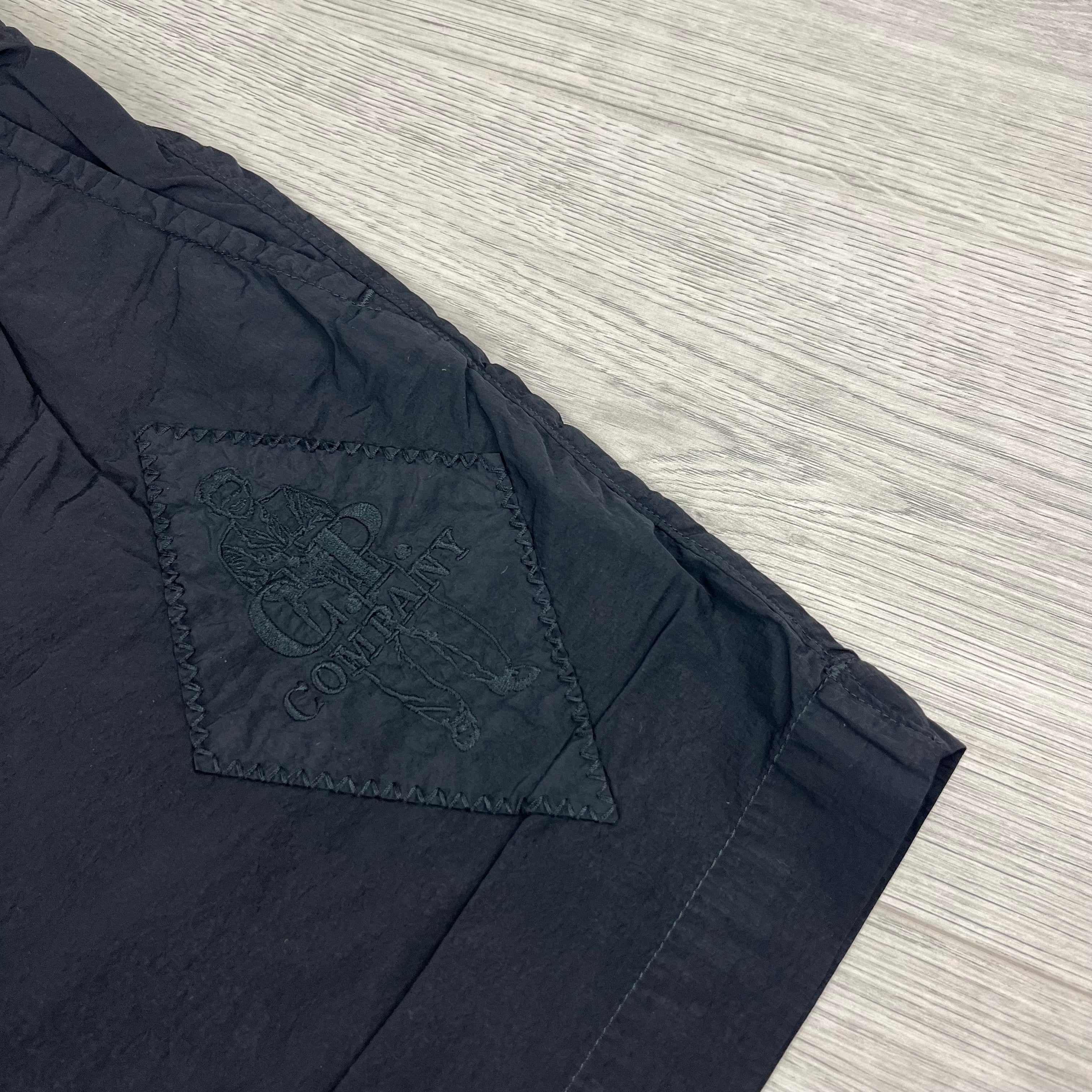 Men's CP Company Chrome-E British Sailor Swim Shorts in Black. On sale at Open Attire.