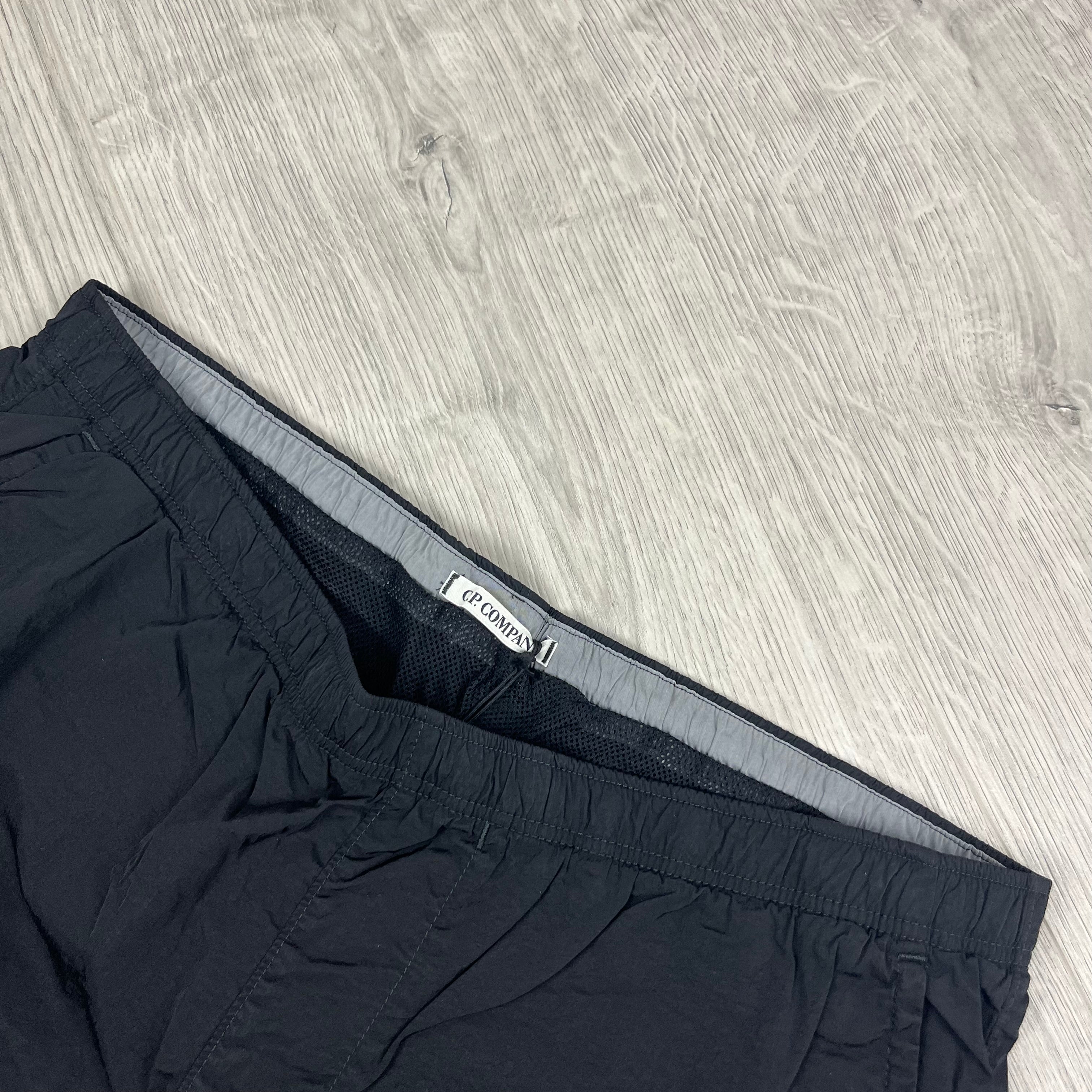 Men's CP Company Chrome-E British Sailor Swim Shorts in Black. On sale at Open Attire.