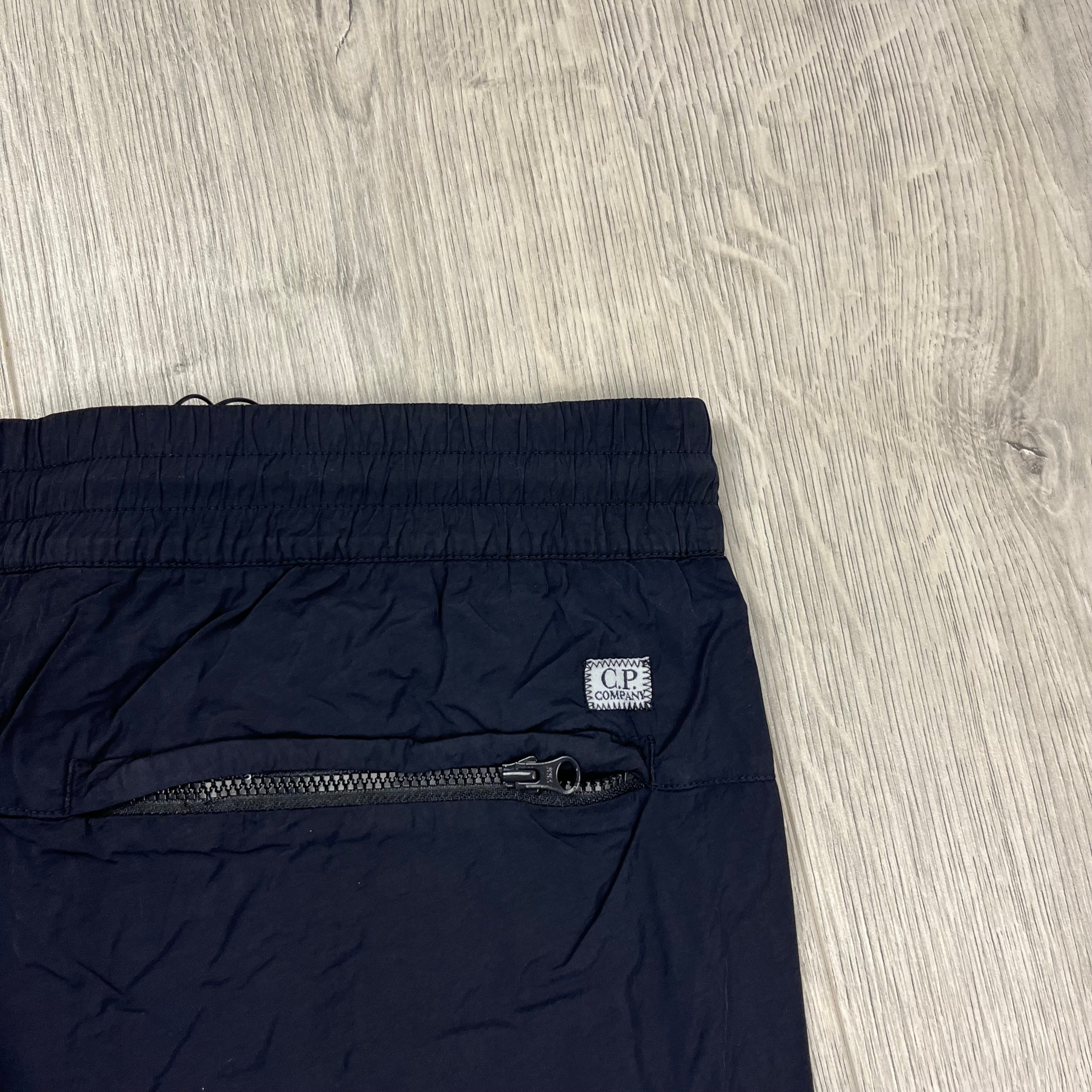 CP Company Chrome-R Cargo Trousers in Total Eclipse Navy Blue. On sale at Open Attire.