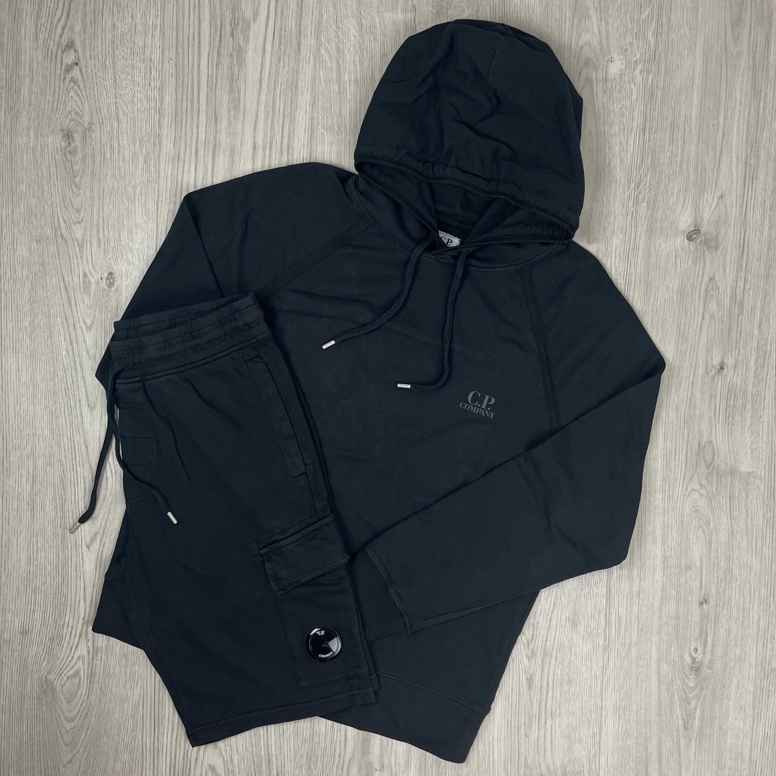 Men's CP Company Light Fleece Tracksuit in Black. On sale at Open Attire.
