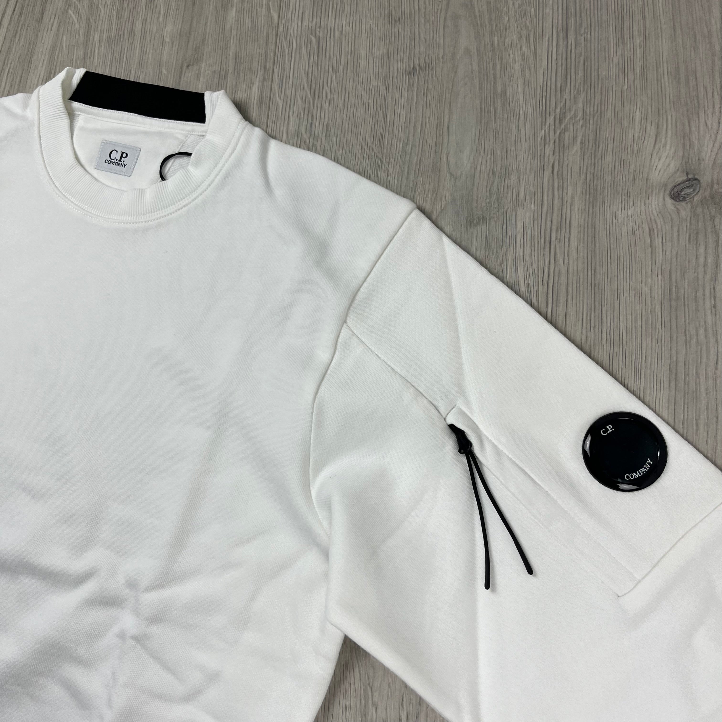 CP Company Raised Fleece Sweatshirt in Gauze White. On sale at Open Attire.