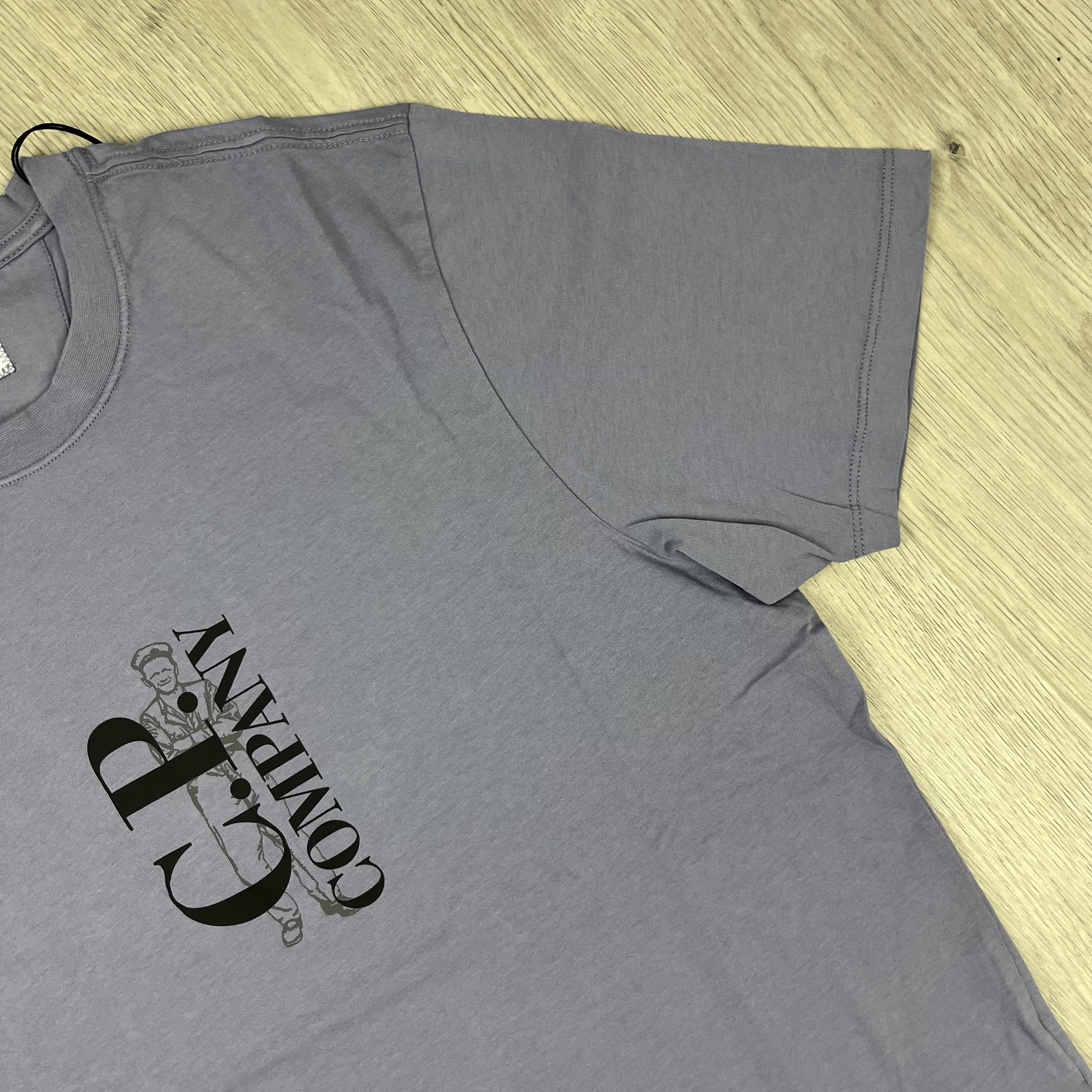 CP Company 30/1 Vertical Sailor T-Shirt in Lavender Violet. On sale at Open Attire.