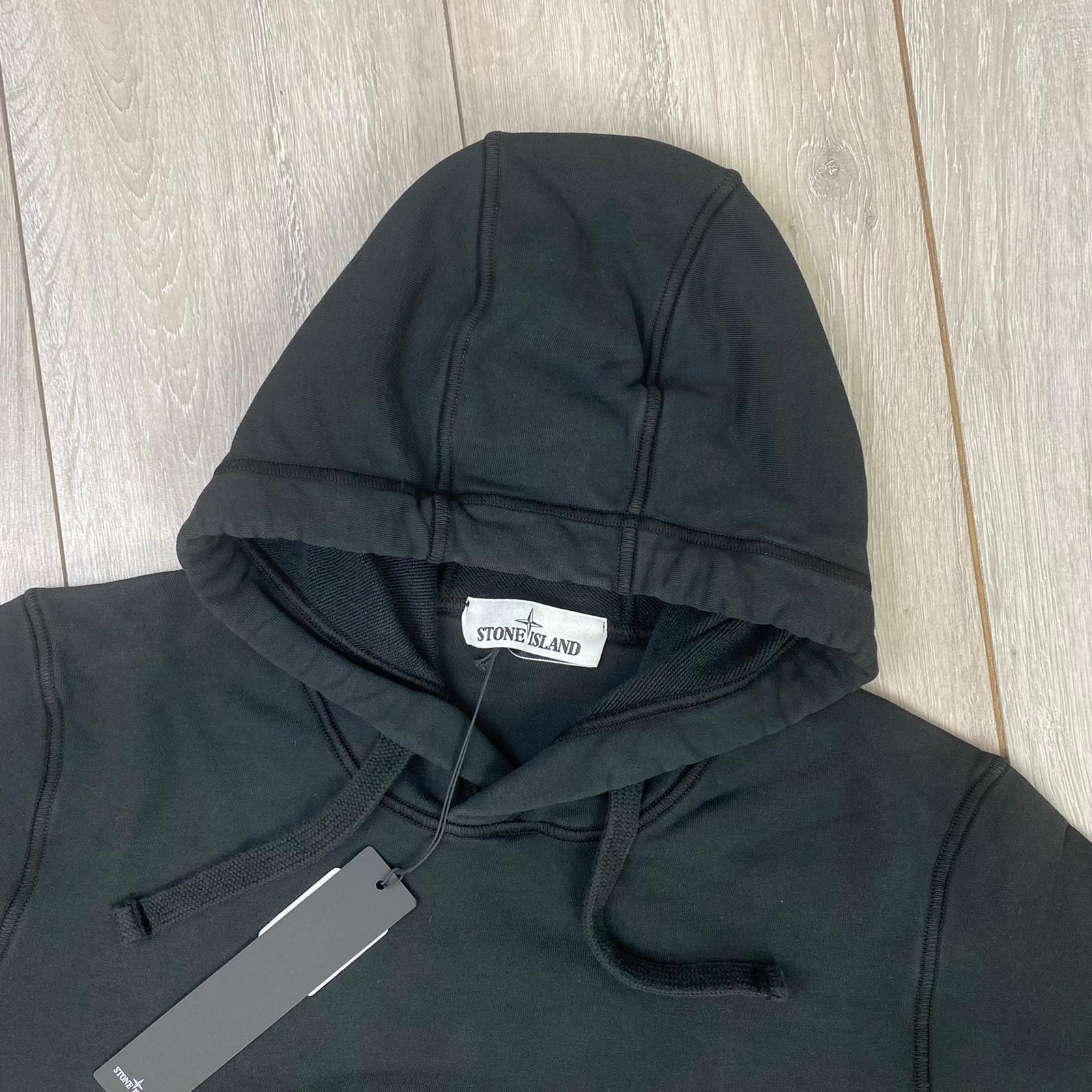 Stone Island cotton hoodie in Black. On sale at Open Attire.