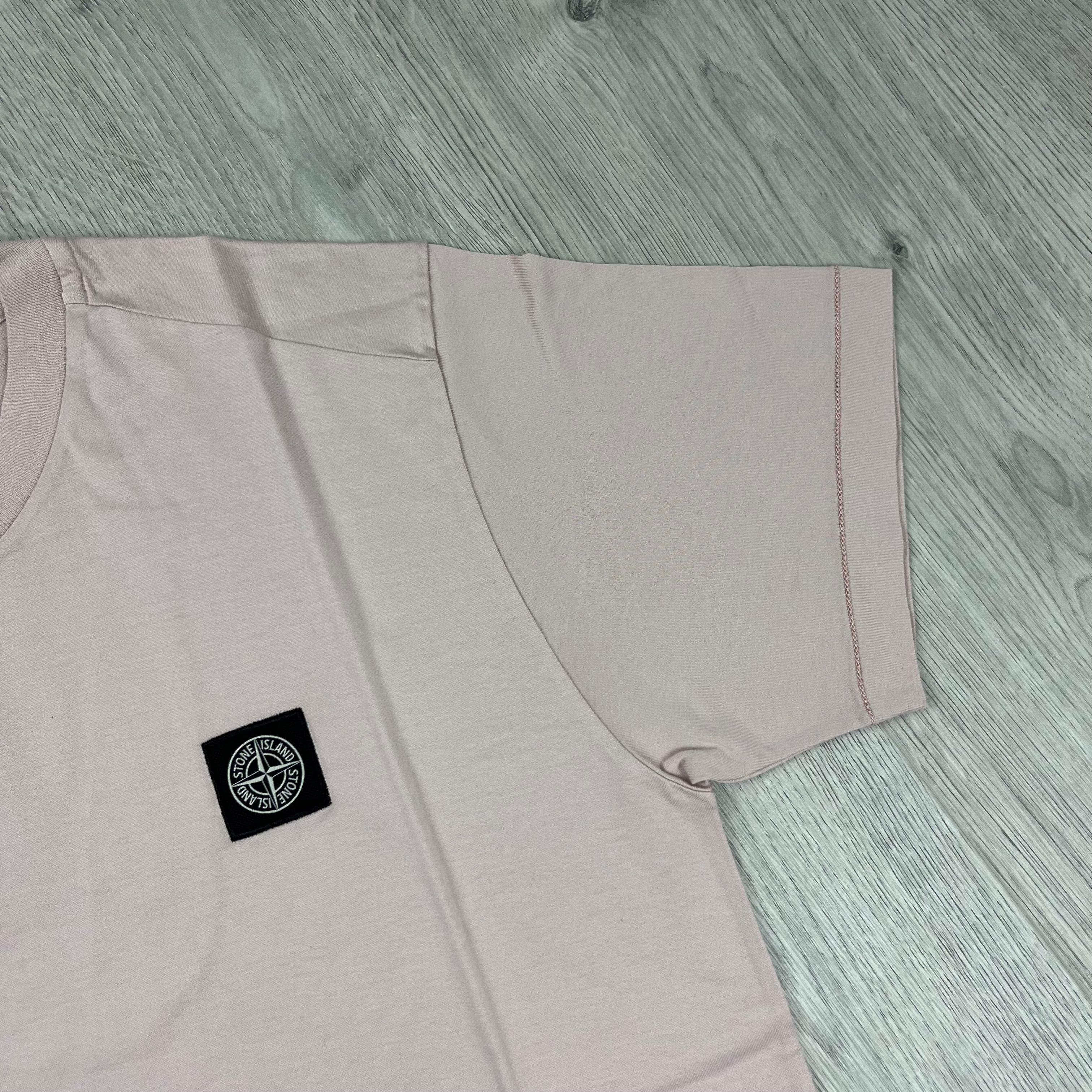 Stone Island 60/2 Patch Logo T-Shirt in Antique Rose. On sale at Open Attire.