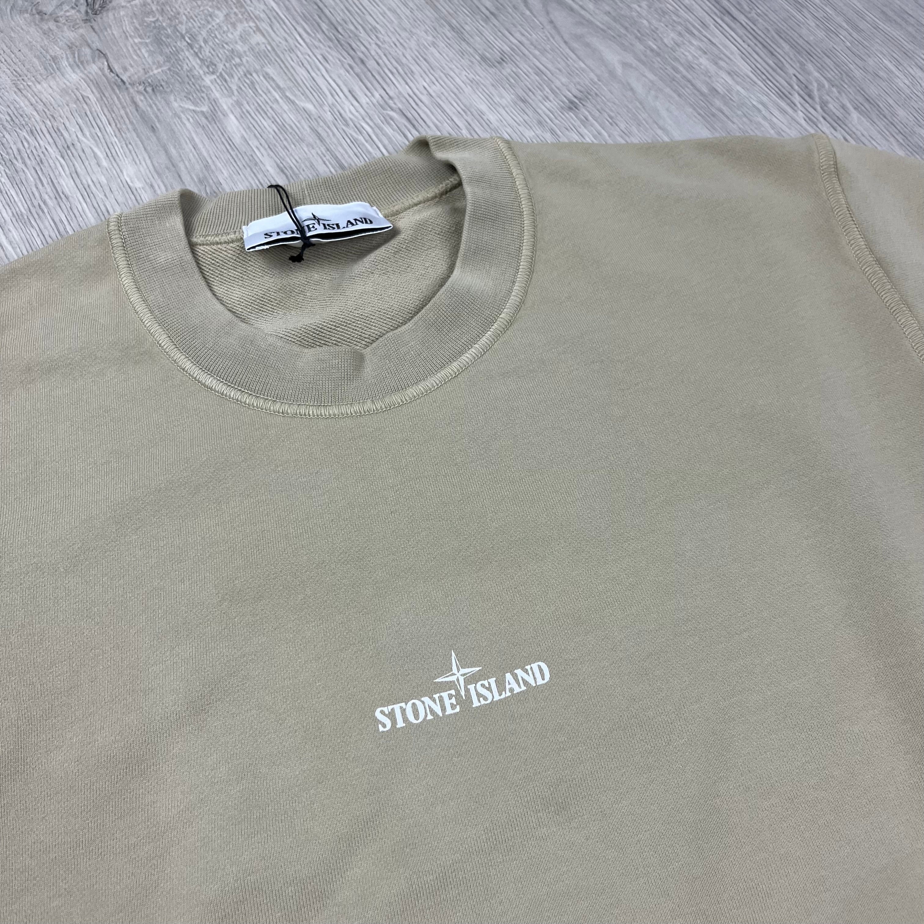 Stone Island 'Institutional Five' Sweatshirt in Desert Beige. On sale at Open Attire.