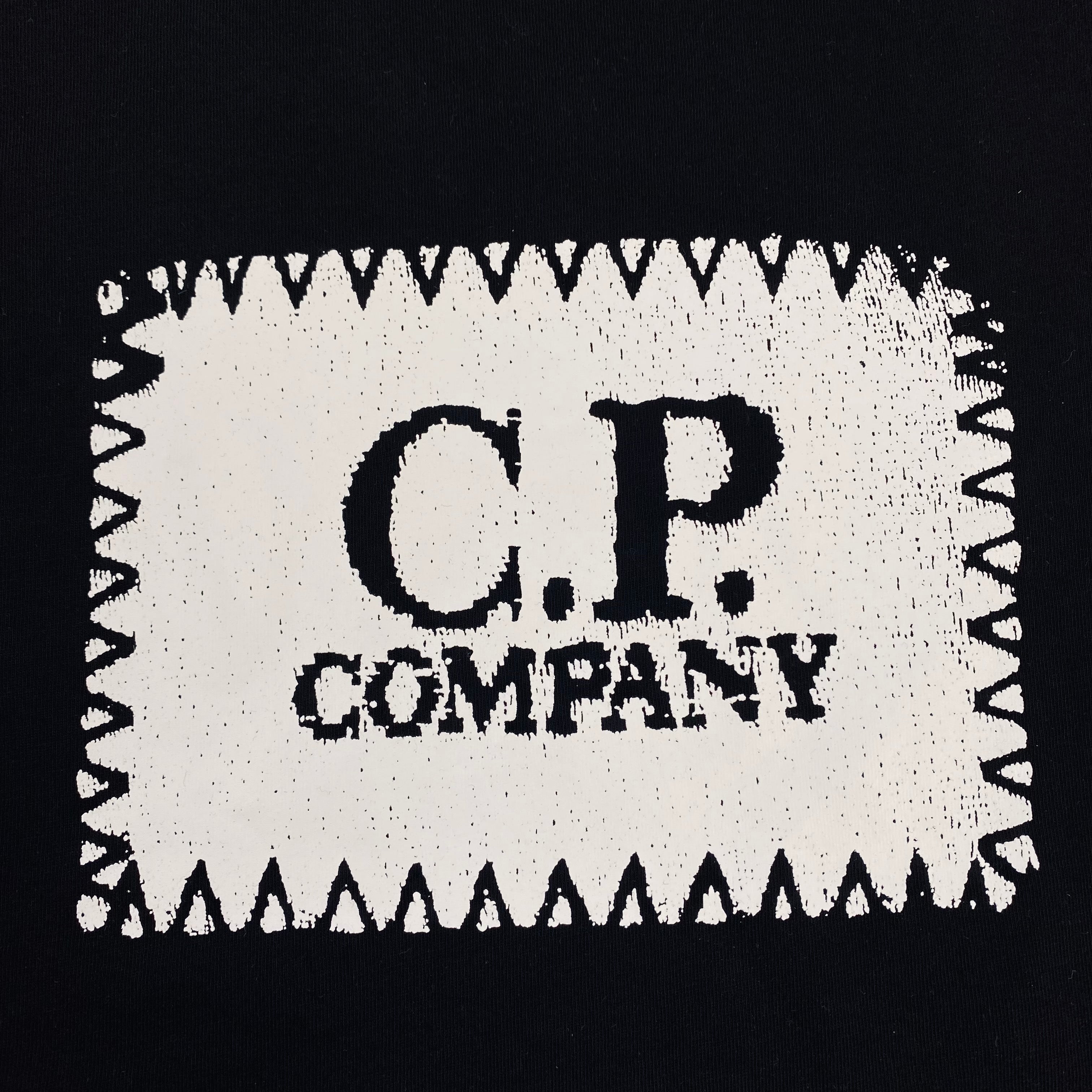 Men's CP Company 30/1 Stamp T-Shirt in Black. On sale at Open Attire.