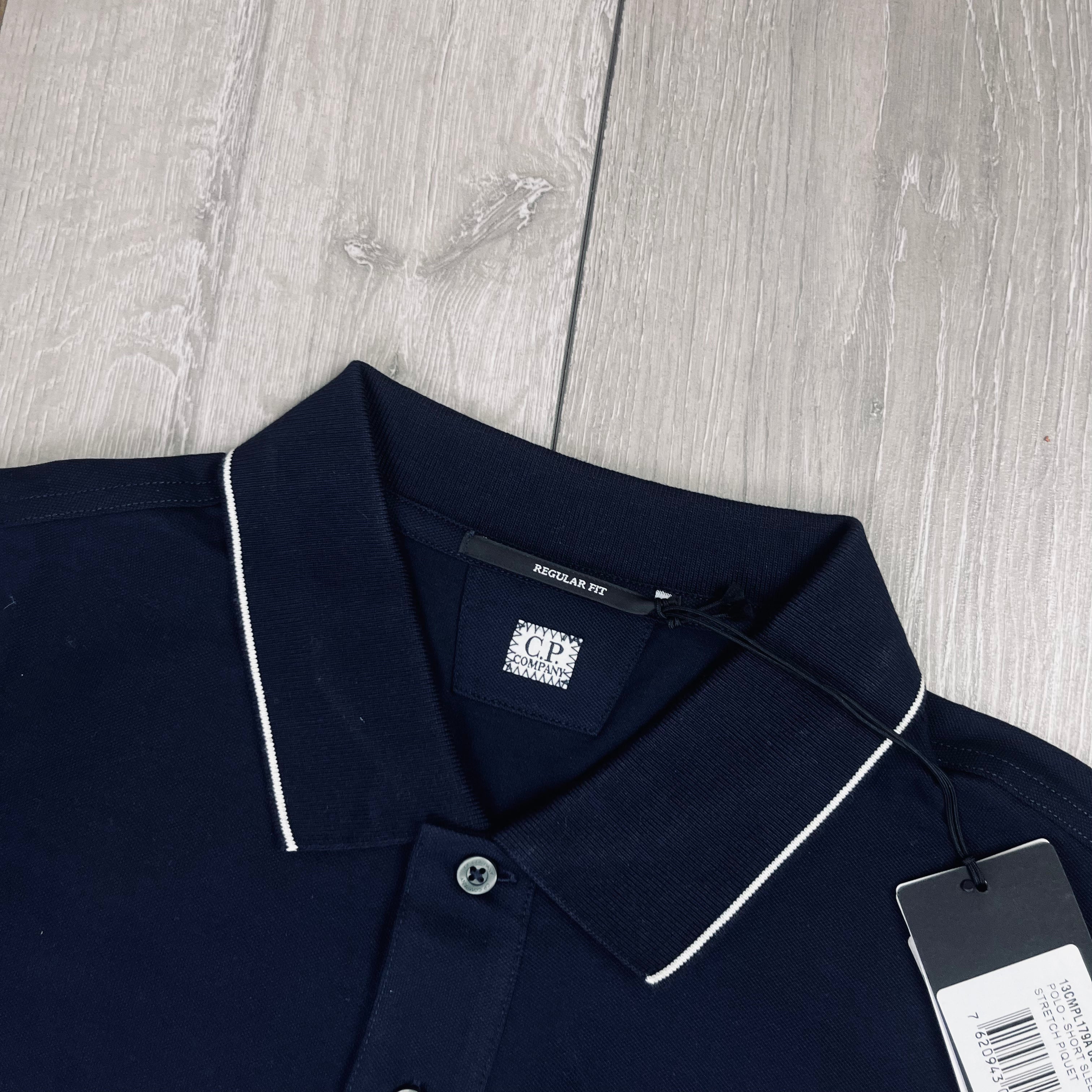 CP Company Piquet Polo Shirt - Navy