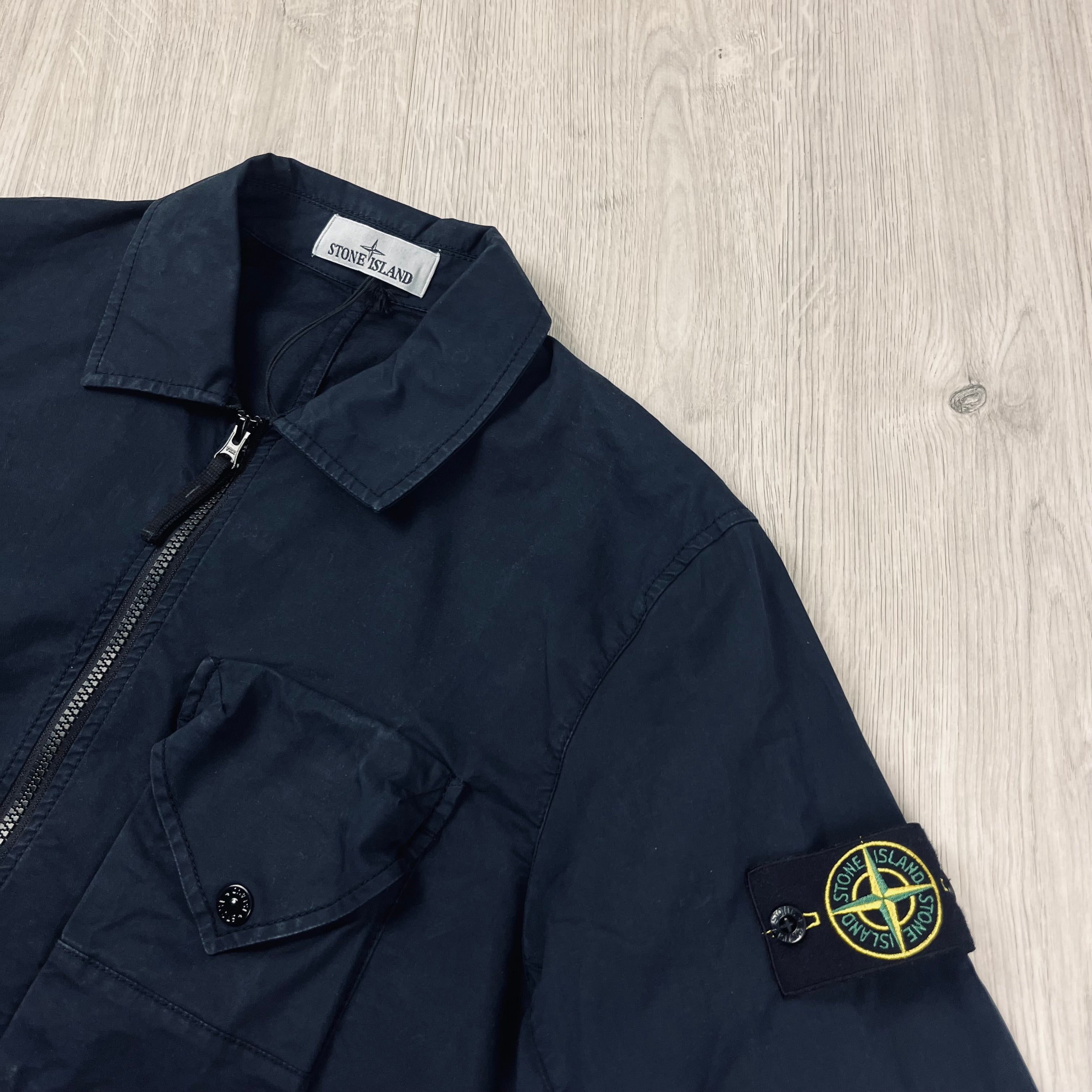 Stone Island Zip Overshirt Navy M