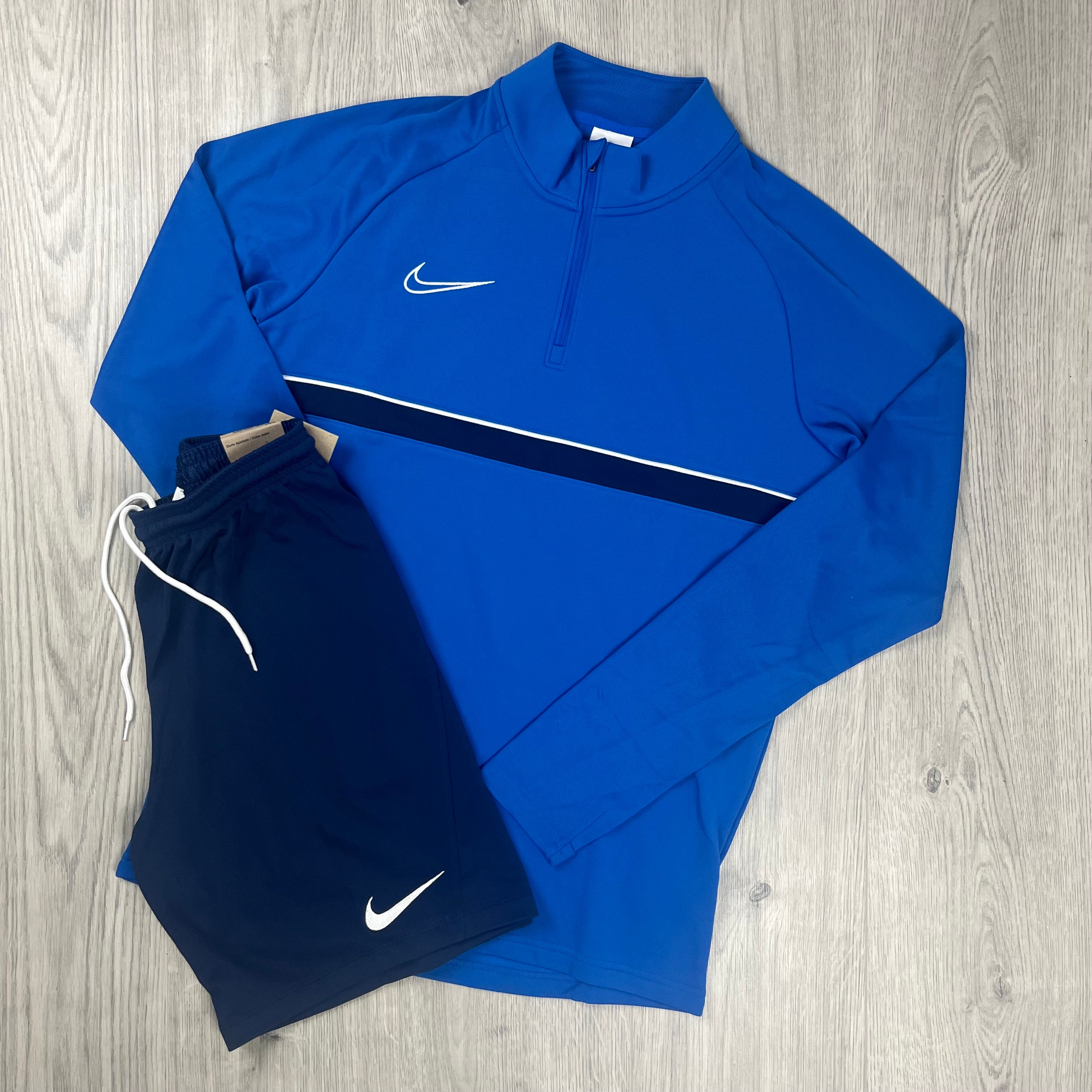 Light corduroy blue and dark blue nike tracksuit