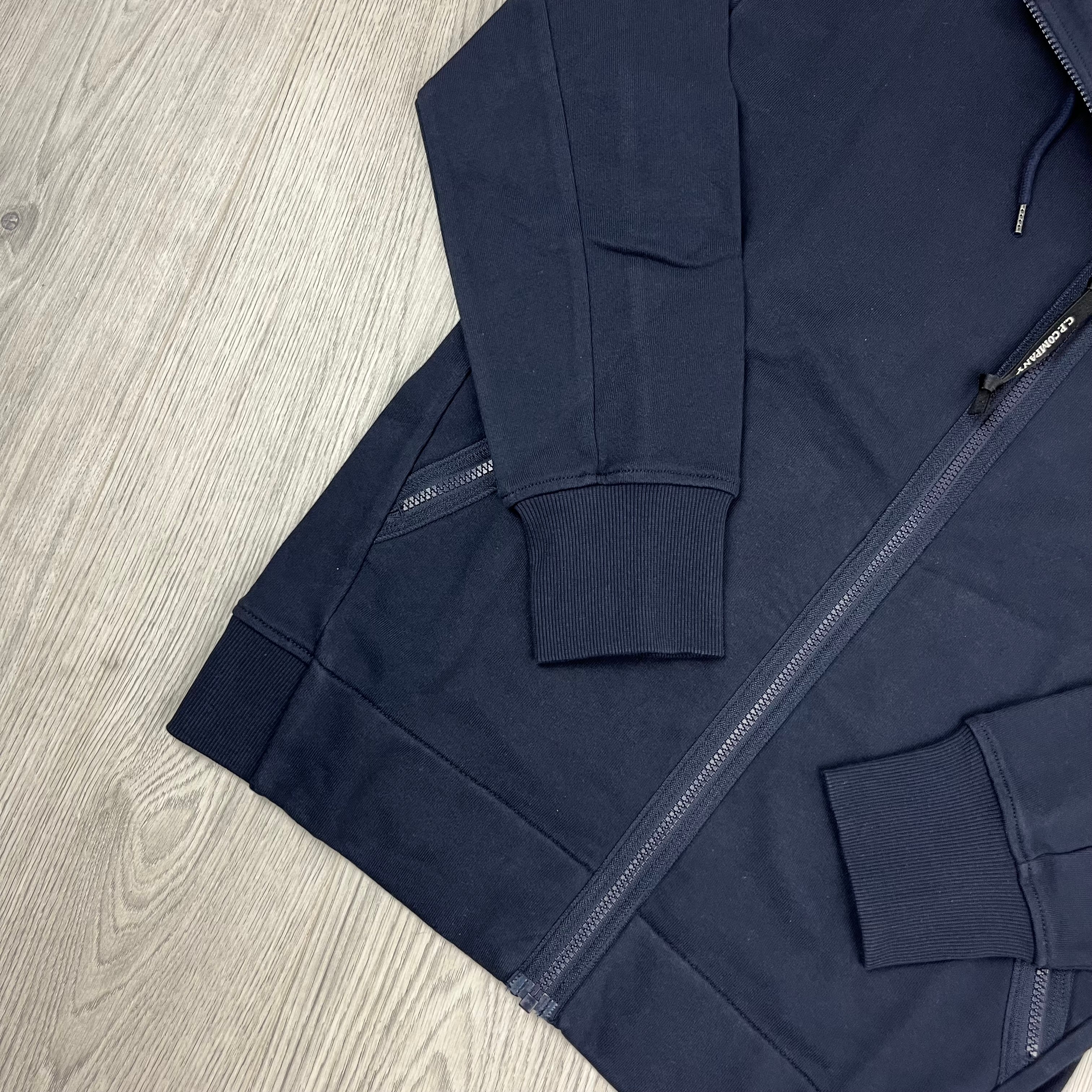 CP Company | Men's Raised Fleece Goggle Hoodie | Navy | Outlet Sale