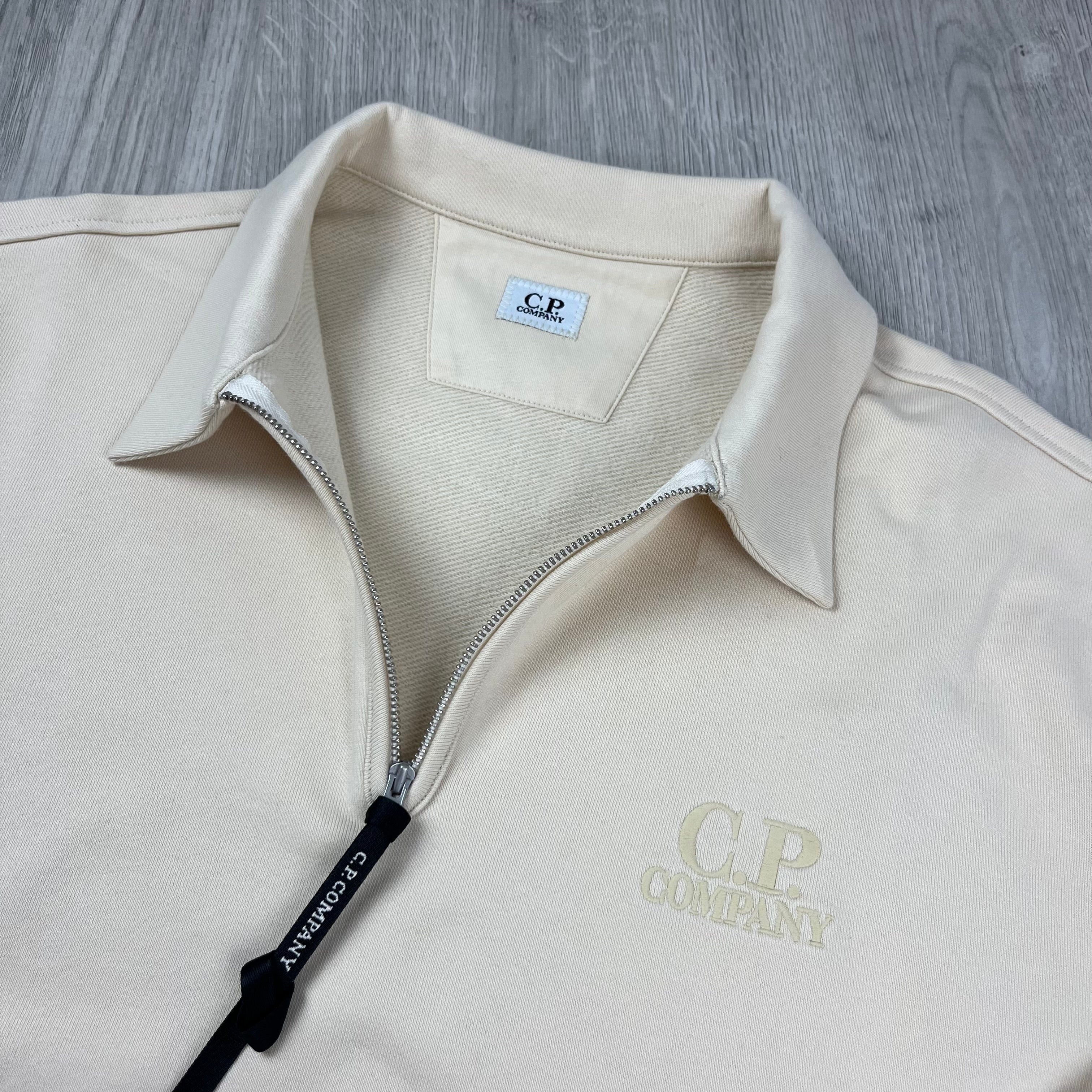 CP Company Diagonal Raised Fleece Sweatshirt - Pistachio Shell