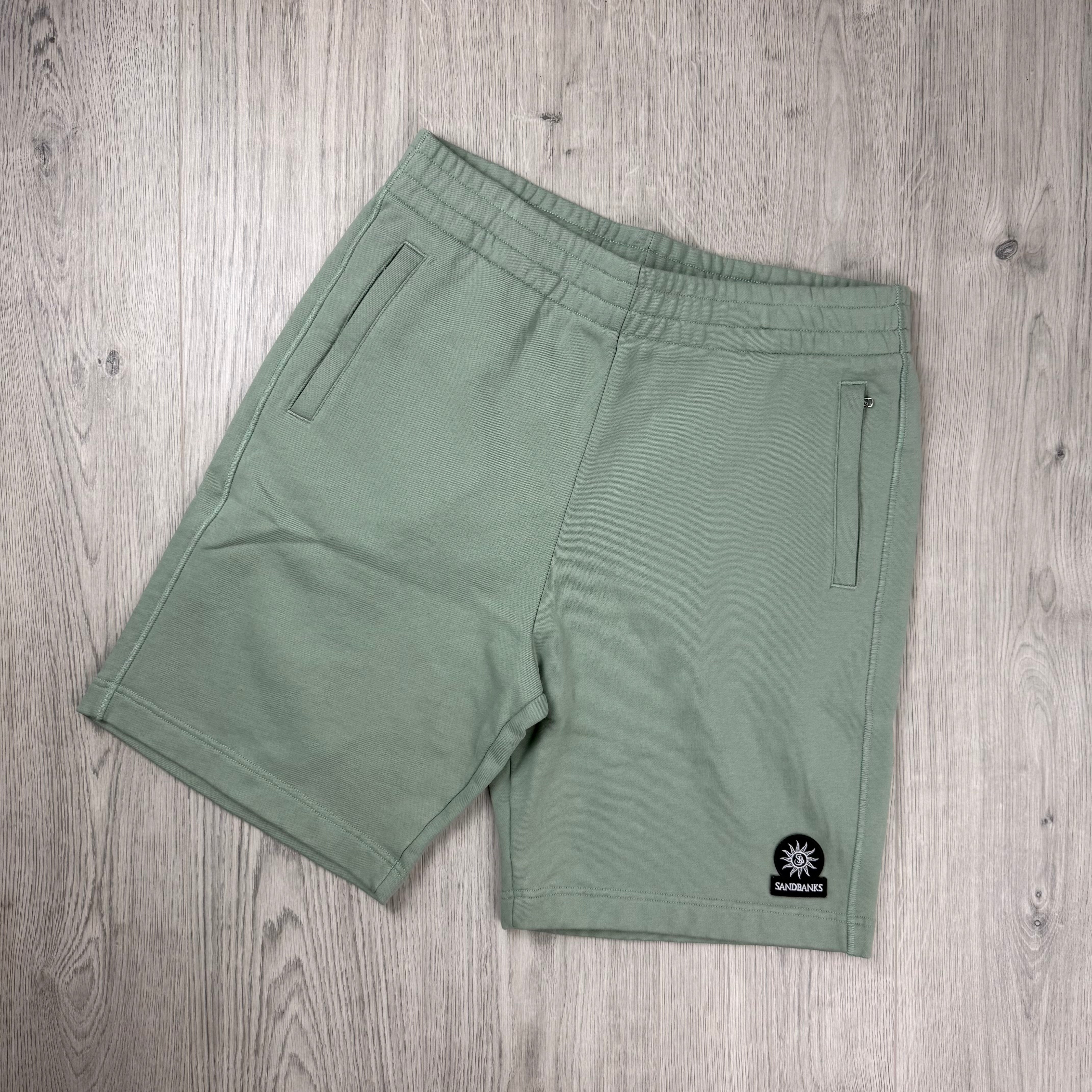 Sandbanks Badge Logo Jersey Shorts - Sage