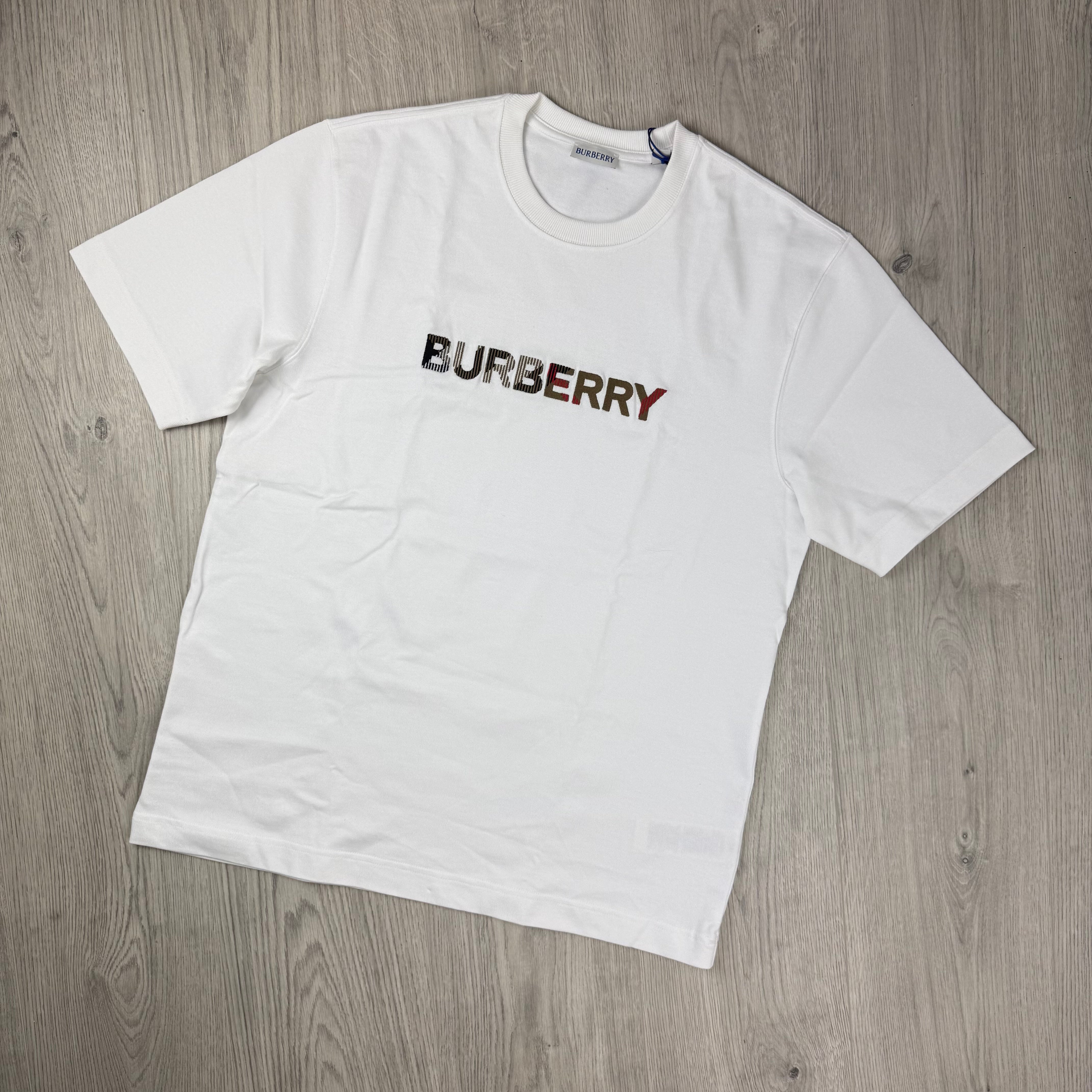 Burberry | Men's 'Ellison Embroidered T-Shirt | White | Outlet Sale