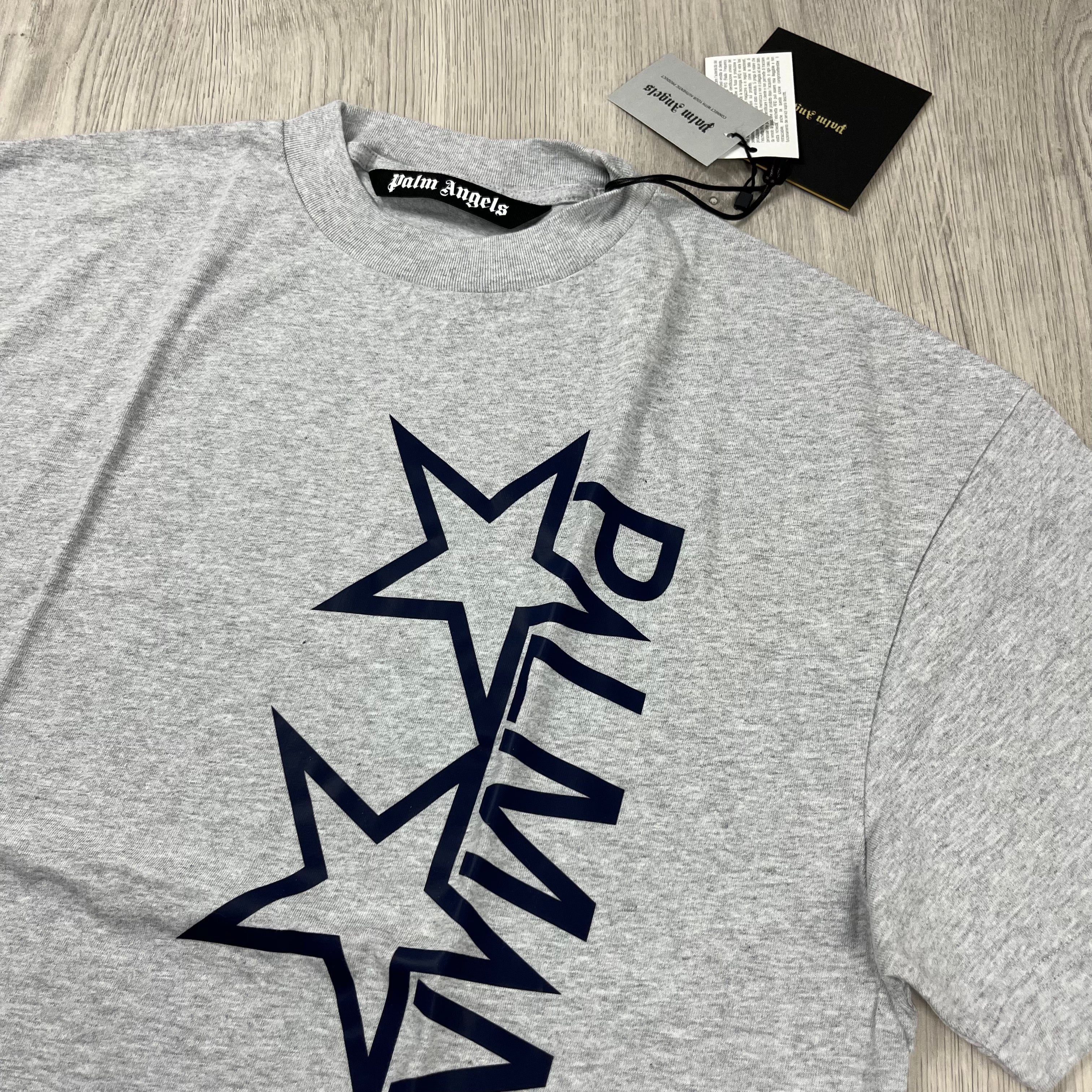Palm Angels Racing Star T-Shirt - Grey