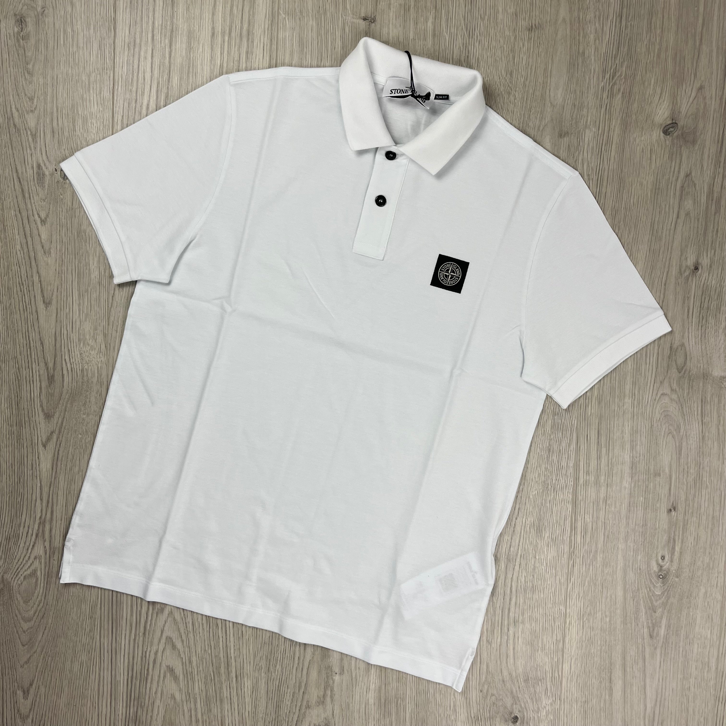 Stone Island Patch Polo Shirt - White