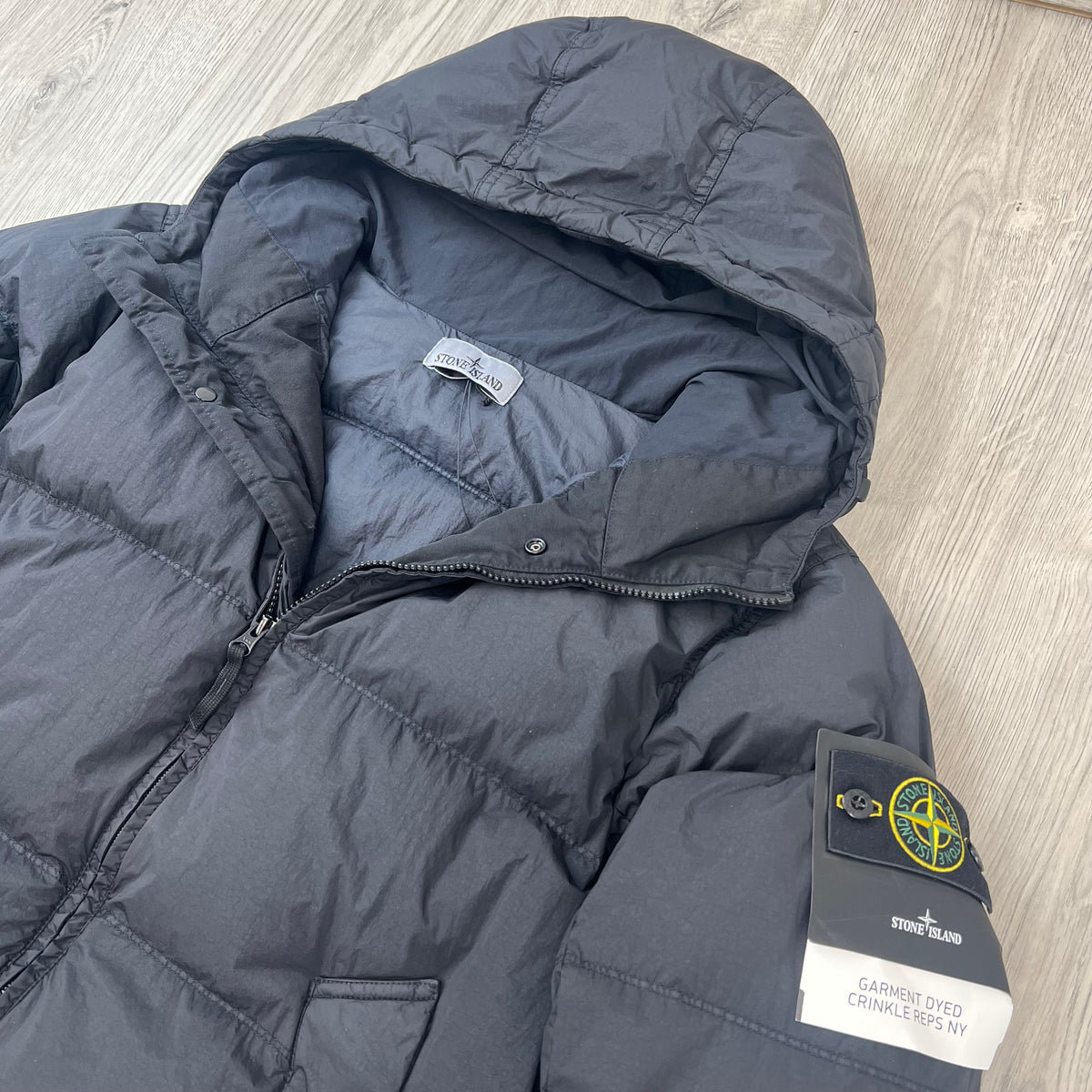 Stone Island Crinkle Reps Down Jacket - Black